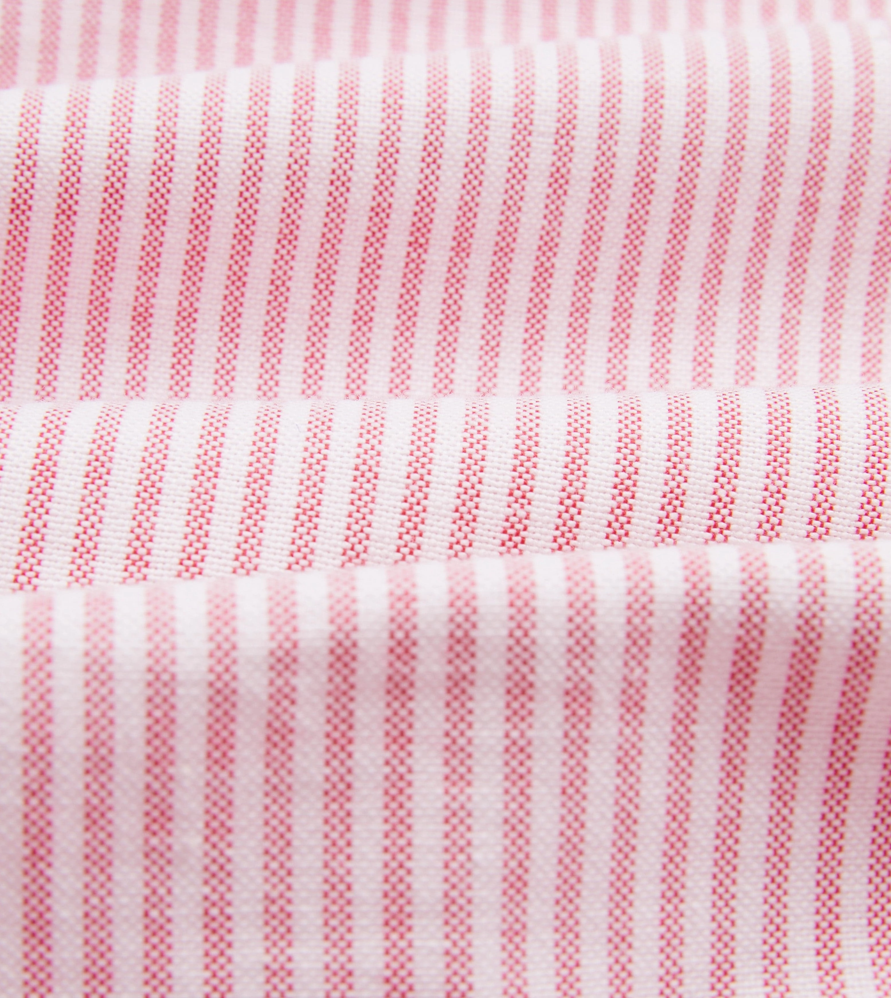 Pink Ticking Stripe Cotton Oxford Cloth Button-Down Shirt Flexible Knit