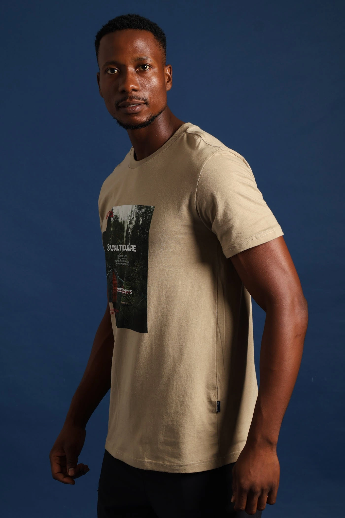 Forest Trail Bridge Photo Tee - Taupe Stylish Fit