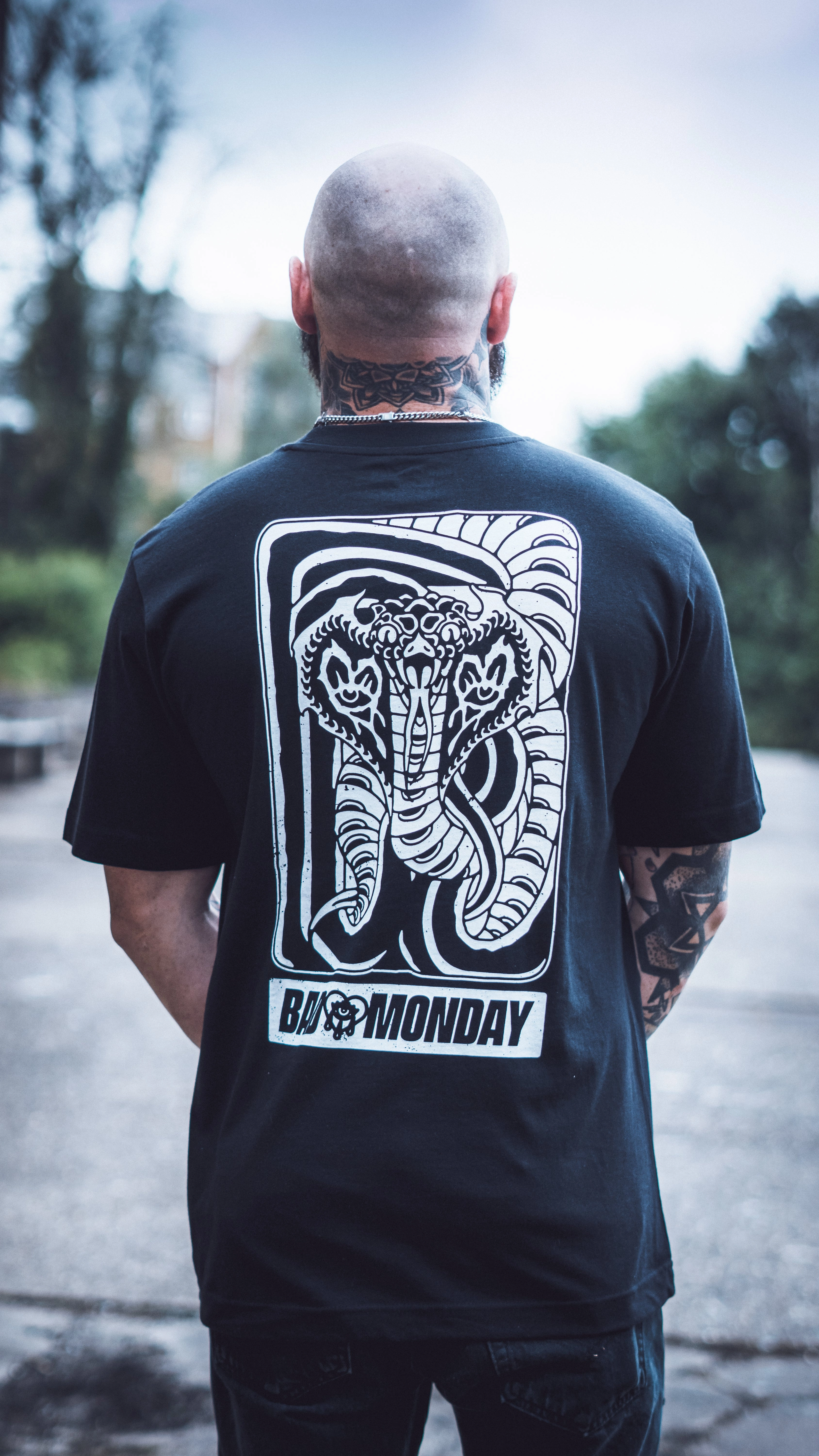 Flexible Neckline Long Sleeve Shirt Danny Blackheart Cobra Tee