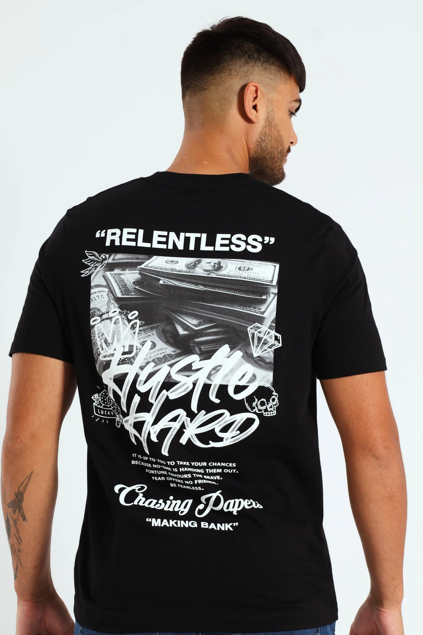 Fit For Movement Money Front & Back Print Tee - Black