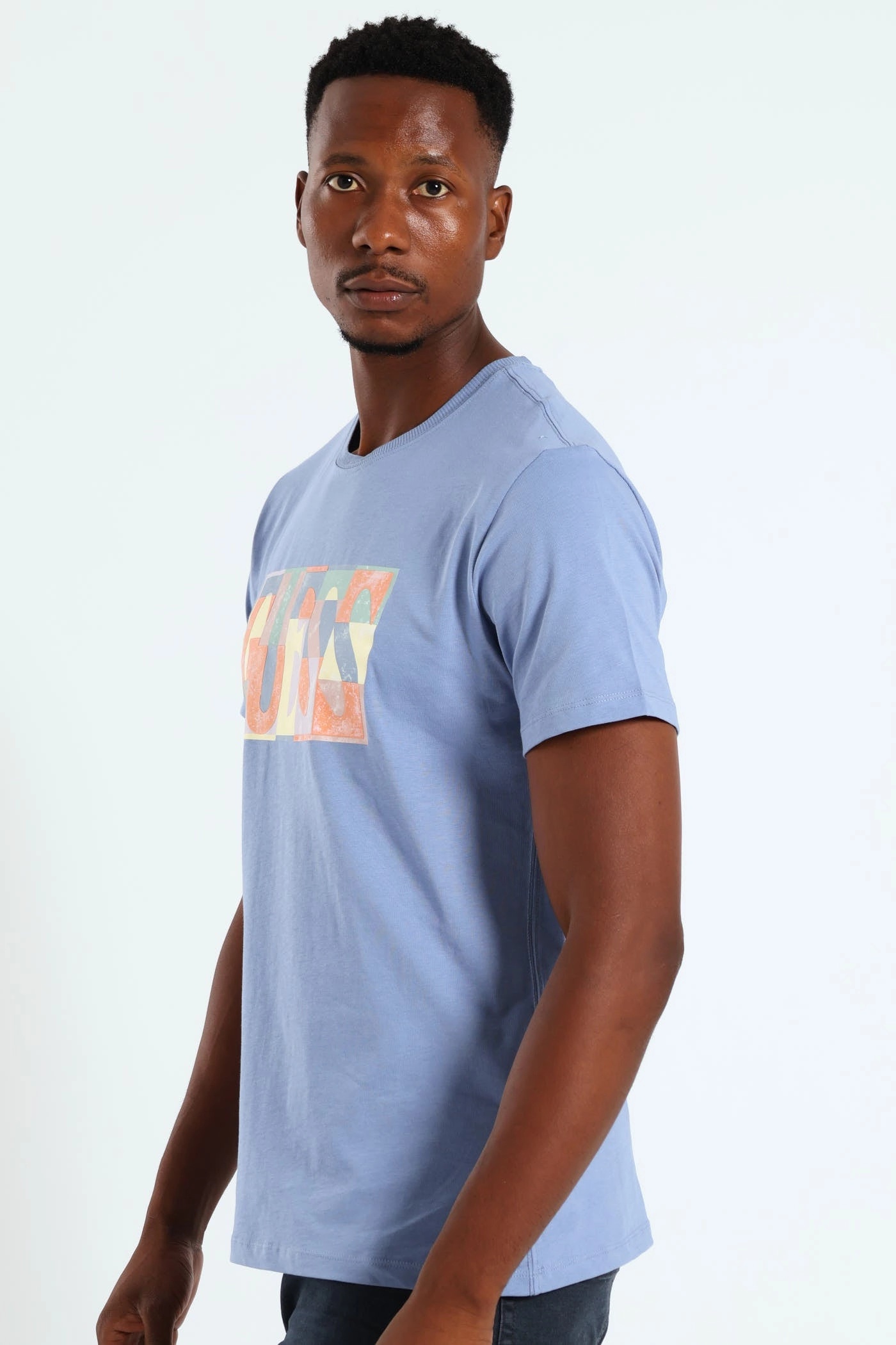 BiodegradableMaterial Beachwear Mosaic Tee - Smokey Blue
