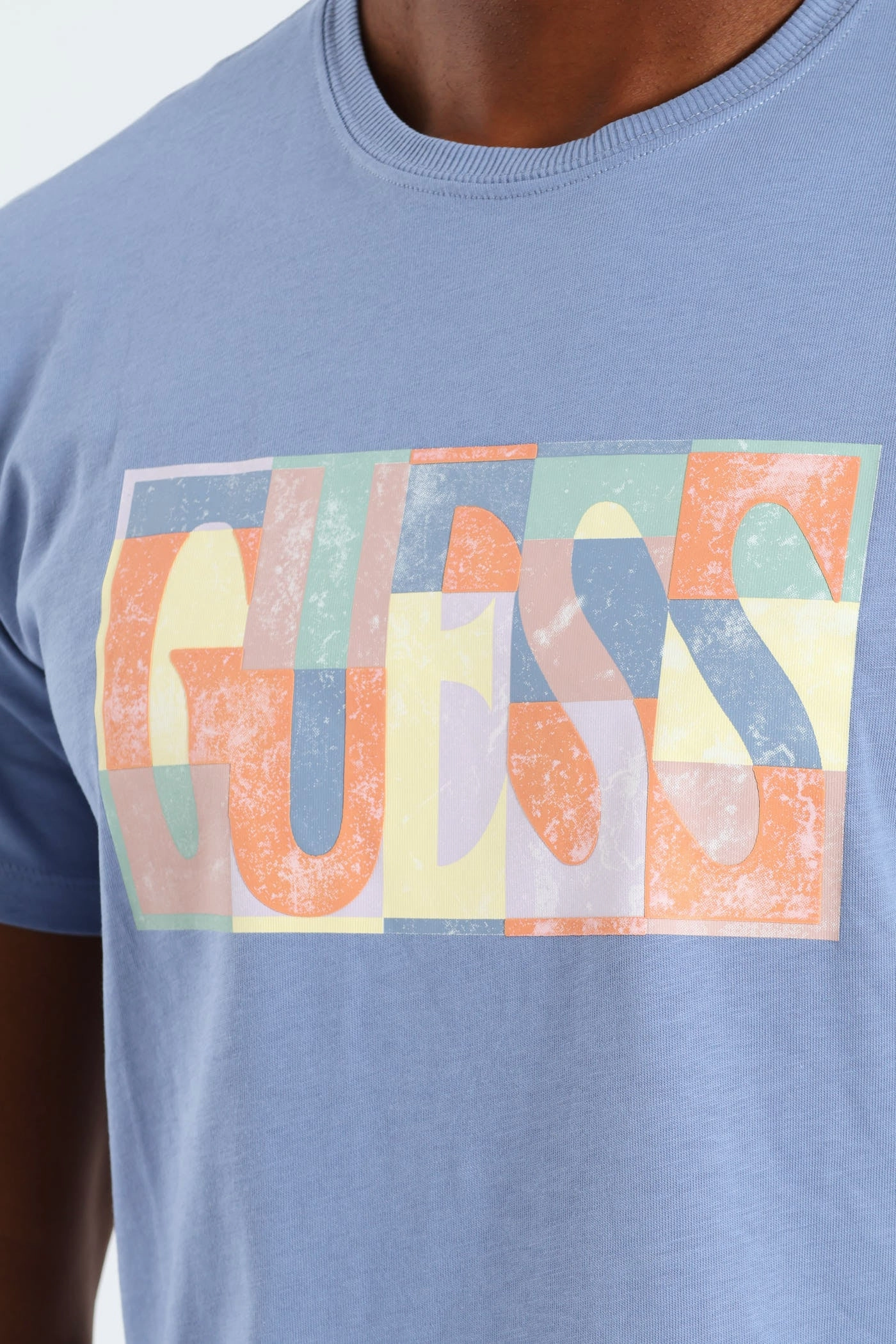 Mosaic Tee - Smokey Blue Temperature Regulating Fabric Effortless Style