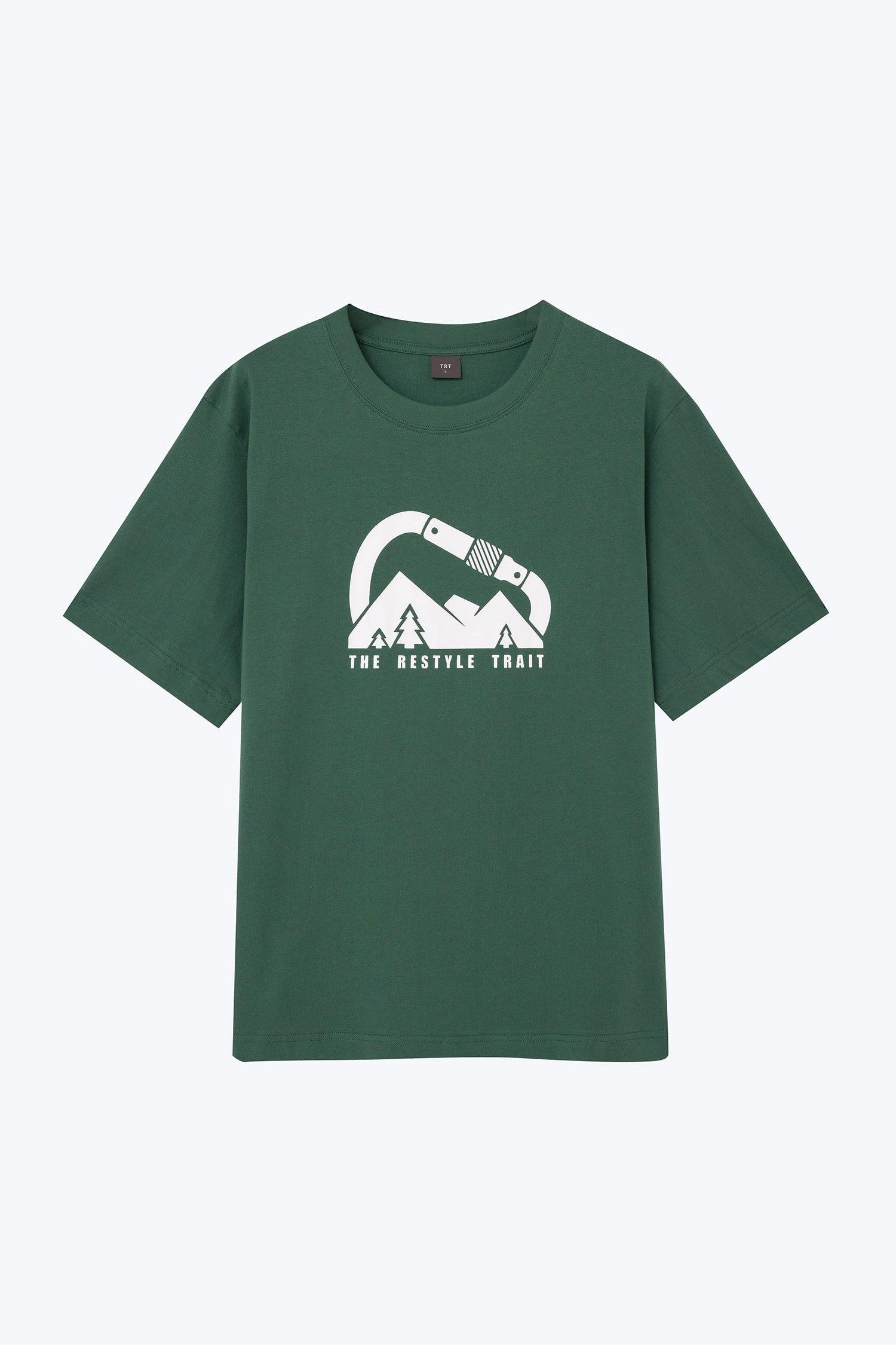 Mountain Climb Graphic Tee - Green Breathable Construction Durable Reinforced Elbow Patches
