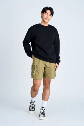 Travel Essential Cotton Blend Crew Neck Sweater [AT]