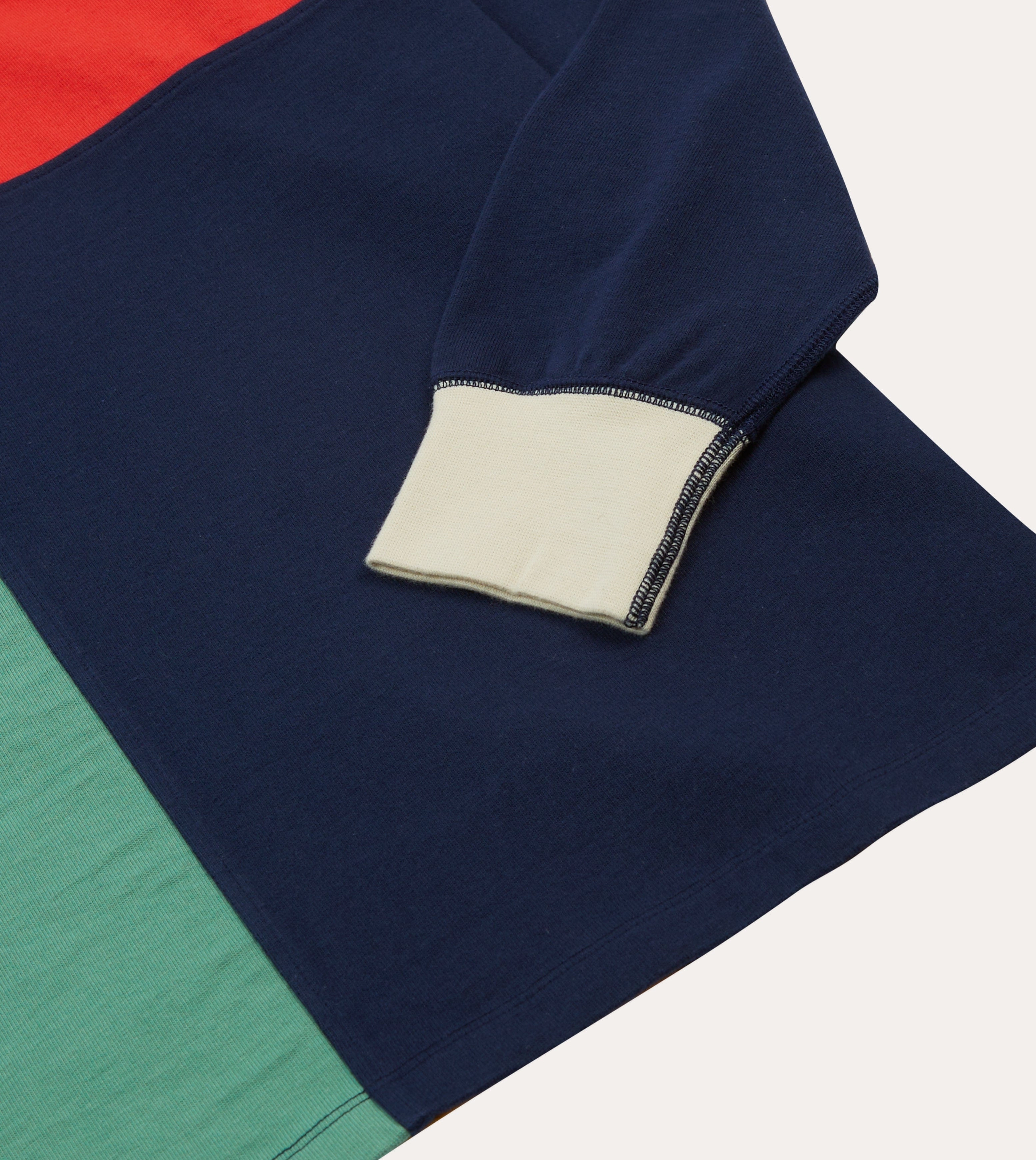 Multi Panelled Cotton Rugby Shirt Breathable Underarm Vents