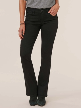 Casual Dressing Clean Aesthetic 34" Inseam "Ab"solution? Itty Bitty Bootcut Black Denim Tall Jeans