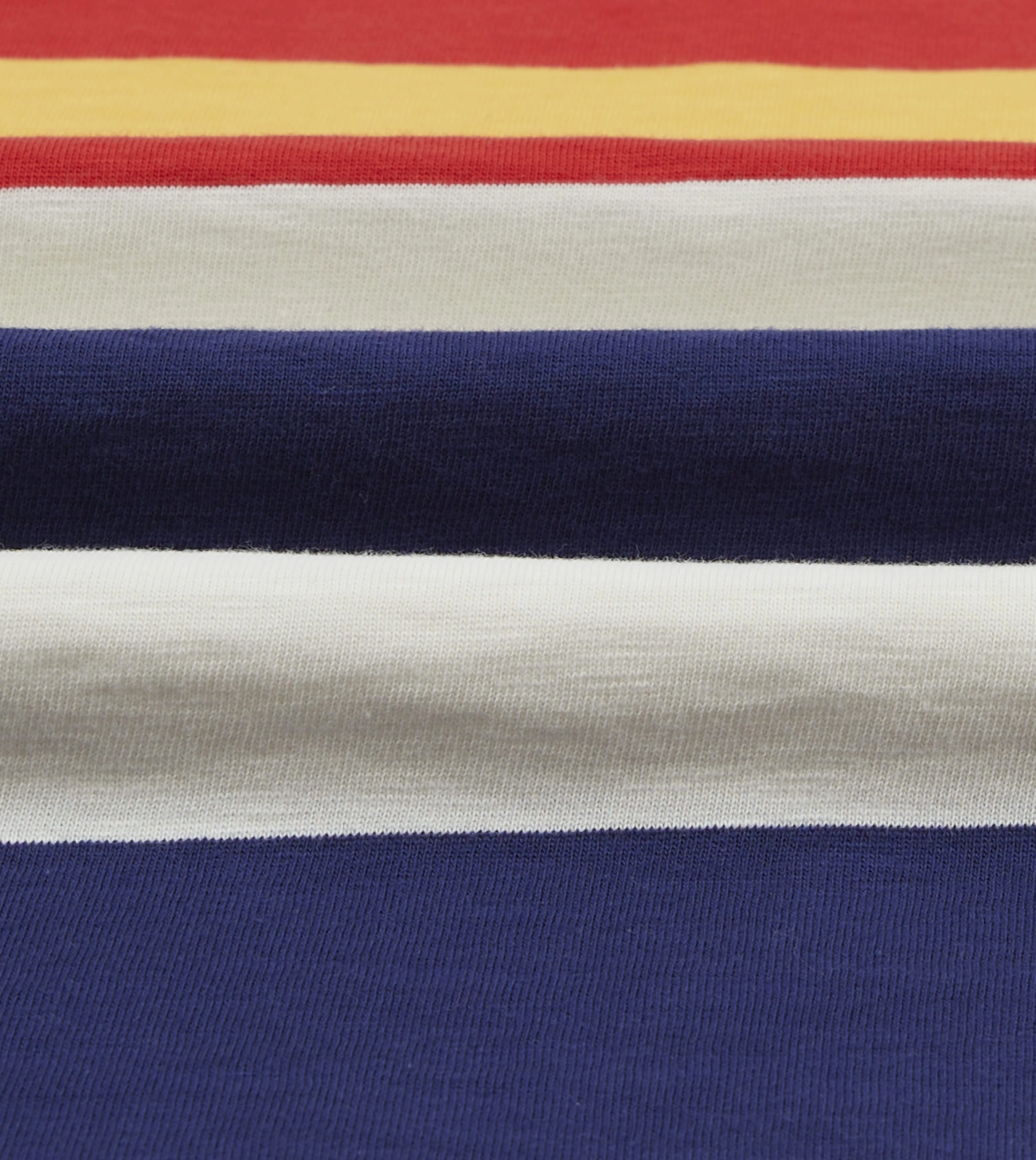 Multi Stripe Flam?? Cotton Rugby Shirt Flexible Shoulder Construction Ruffle Edge