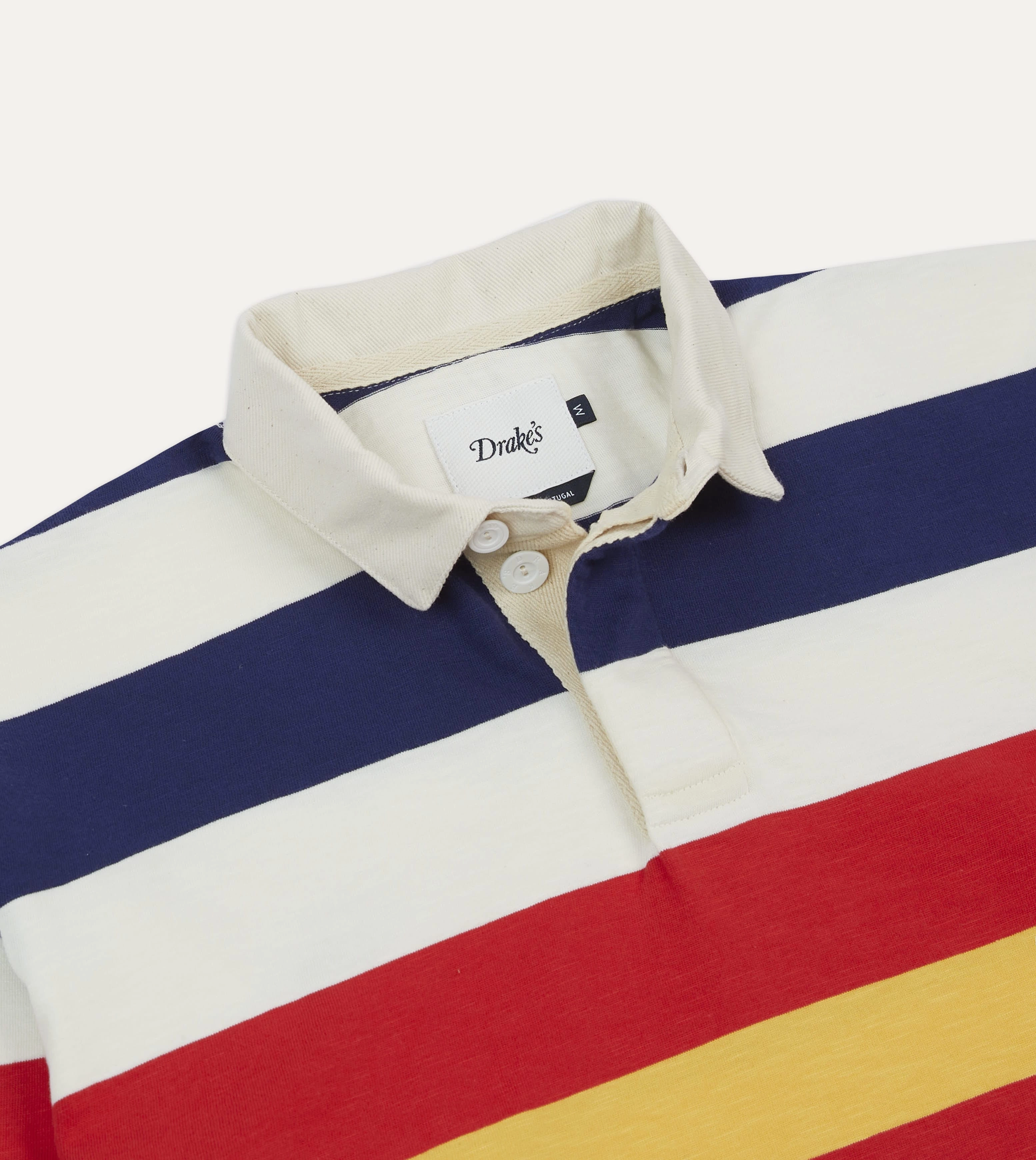 Checkered Look Multi Stripe Flam?? Cotton Rugby Shirt