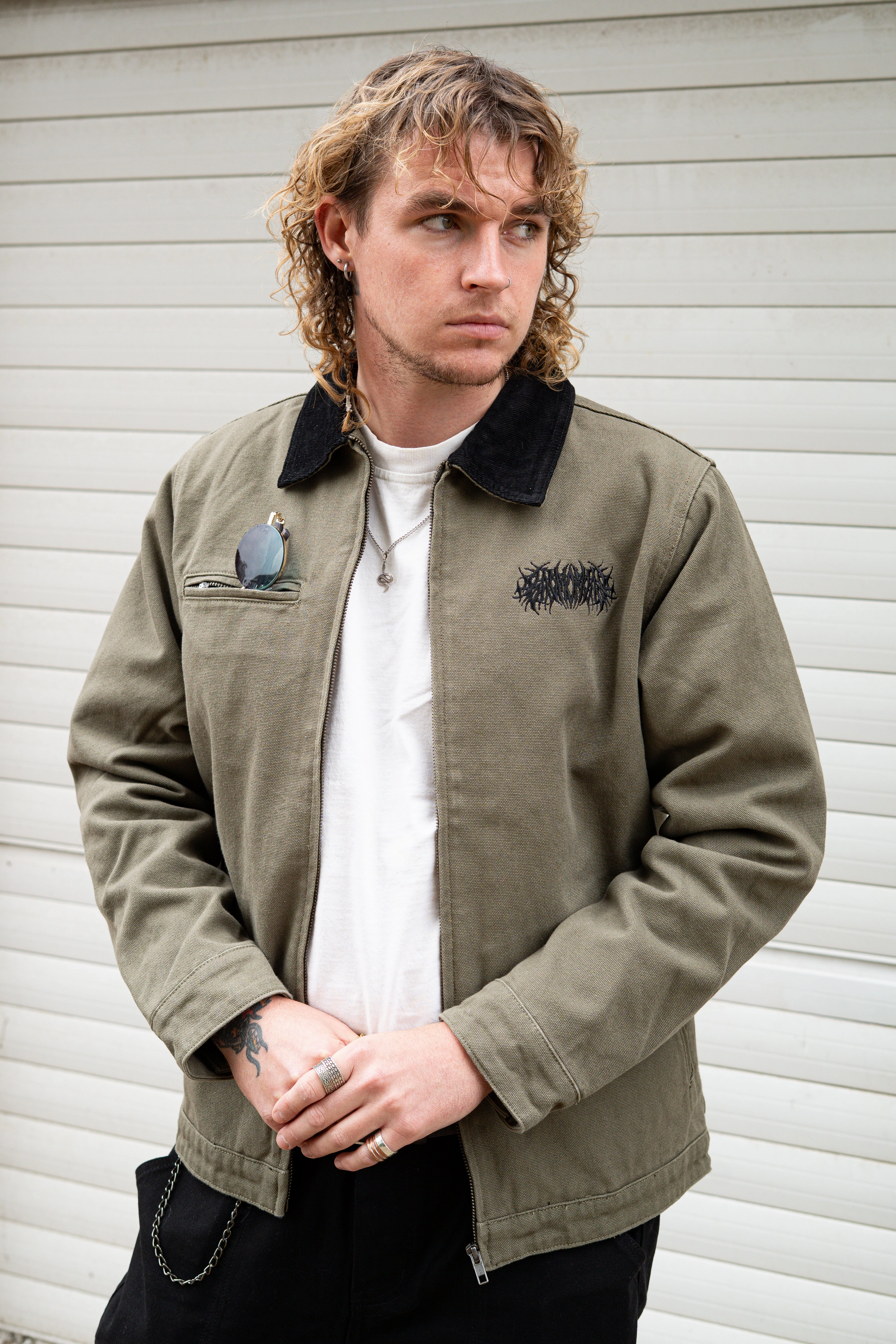 MultiLayerSystem Shock Absorbent Padding Metal Logo Canvas Jacket Army