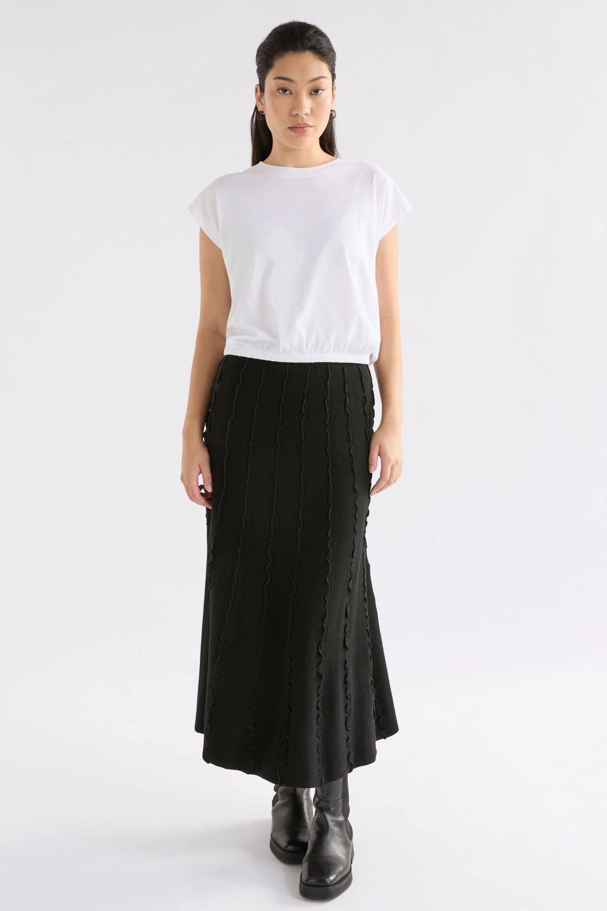 Airy Comfort Synthetic Blend MUSSE KNIT SKIRT - K0151