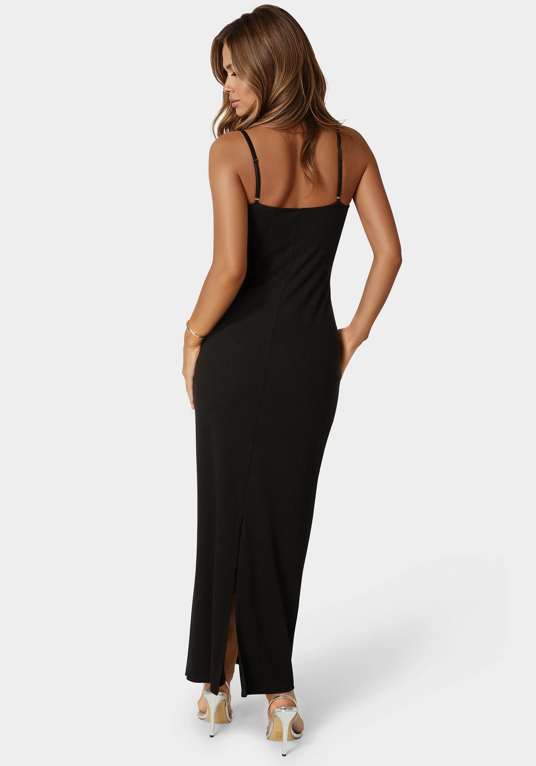 Diamond Trim Rib Maxi Dress Refined Simplicity Cotton Skin