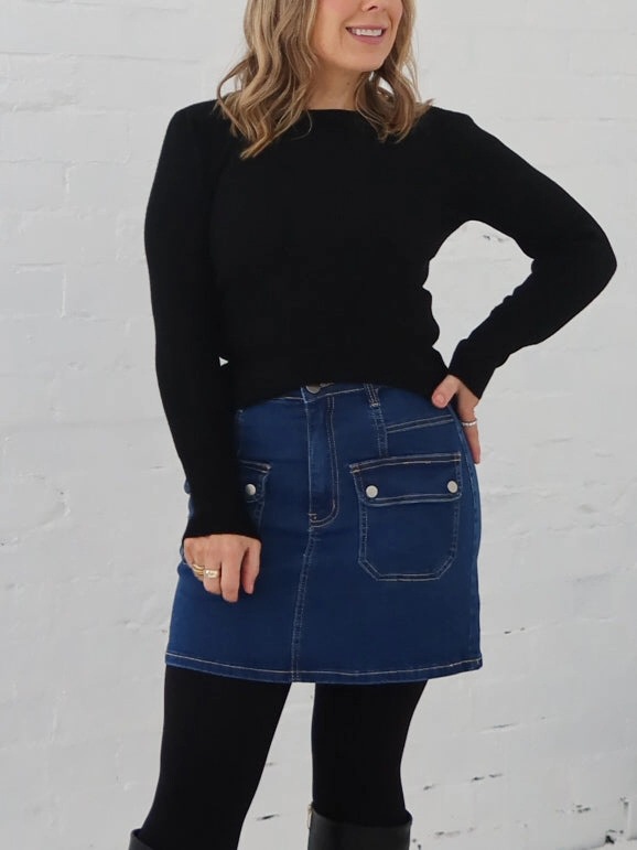 Myka Denim Skirt Quiet Style