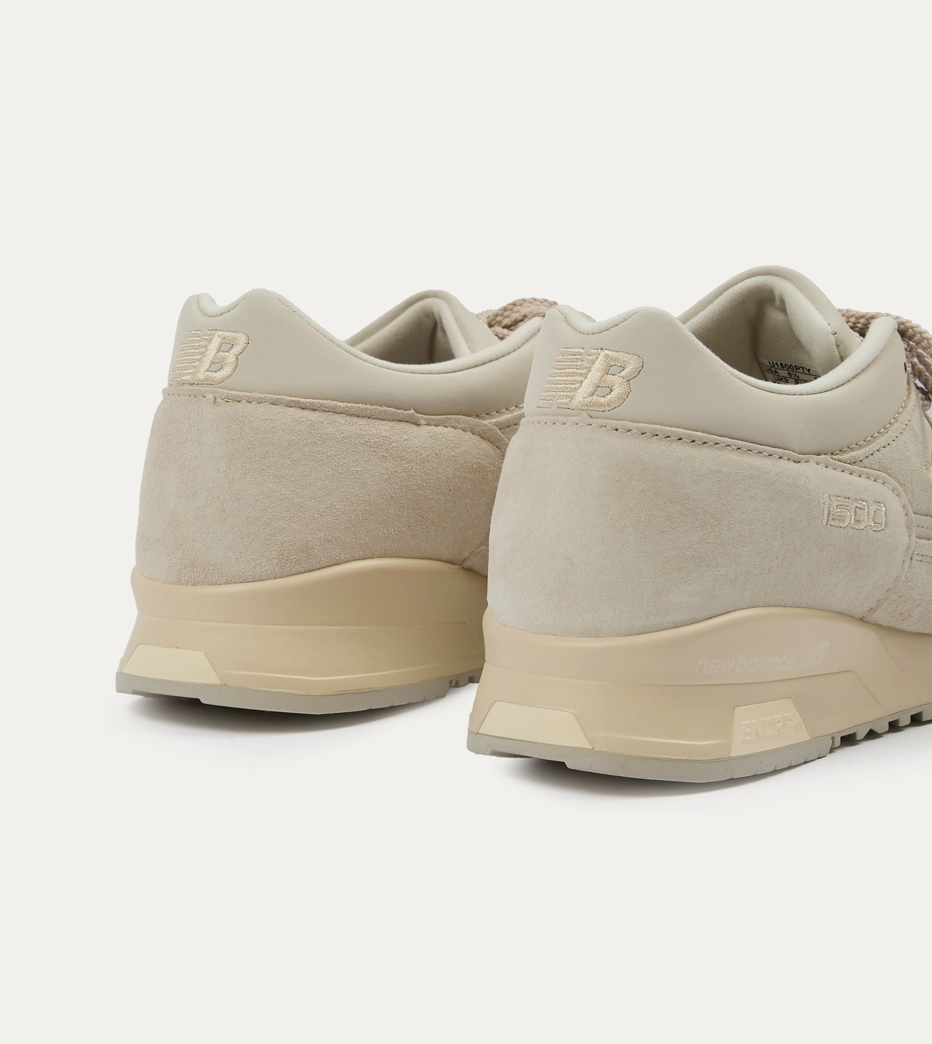 cushioned synthetic shoes New Balance 'Elevated Essentials' Birch Putty Made in UK 1500 Trainers