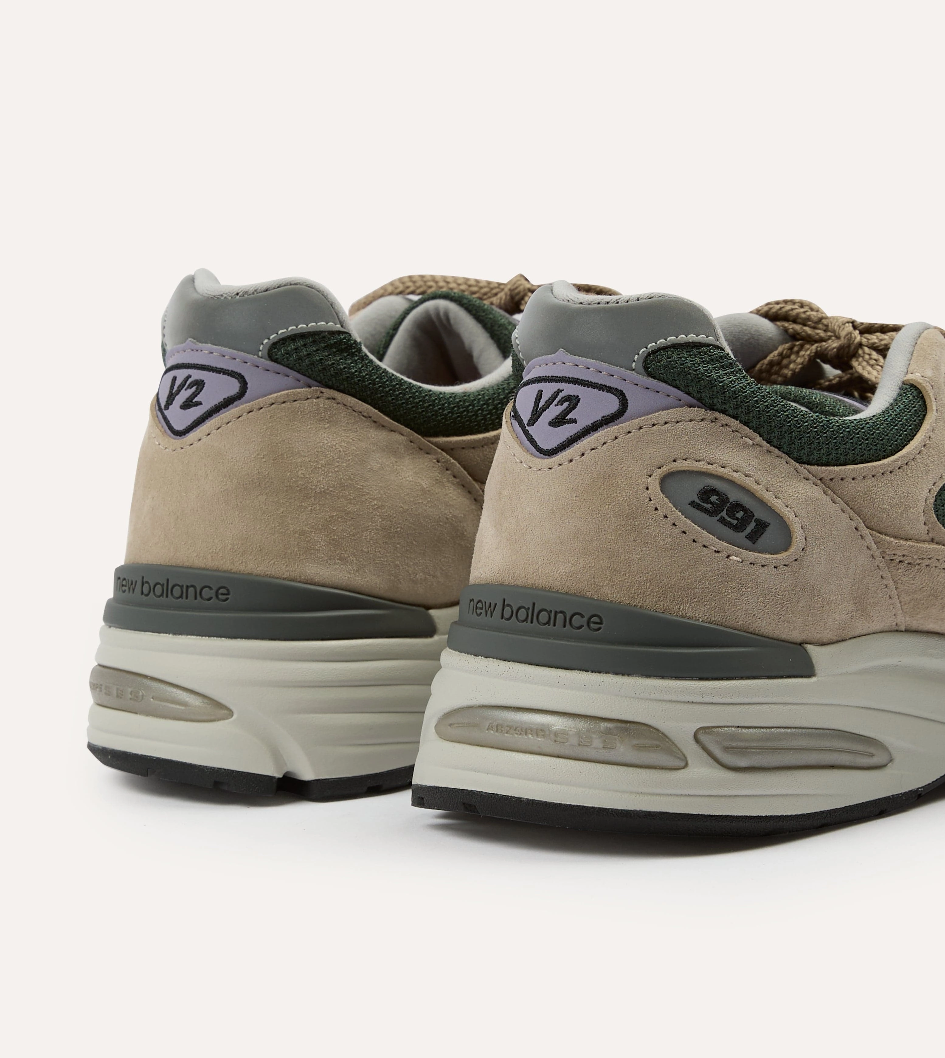 New Balance Tan 'Essentially Offbeat' Made in UK 991v2 Trainers Durabrasion Recyclable materials