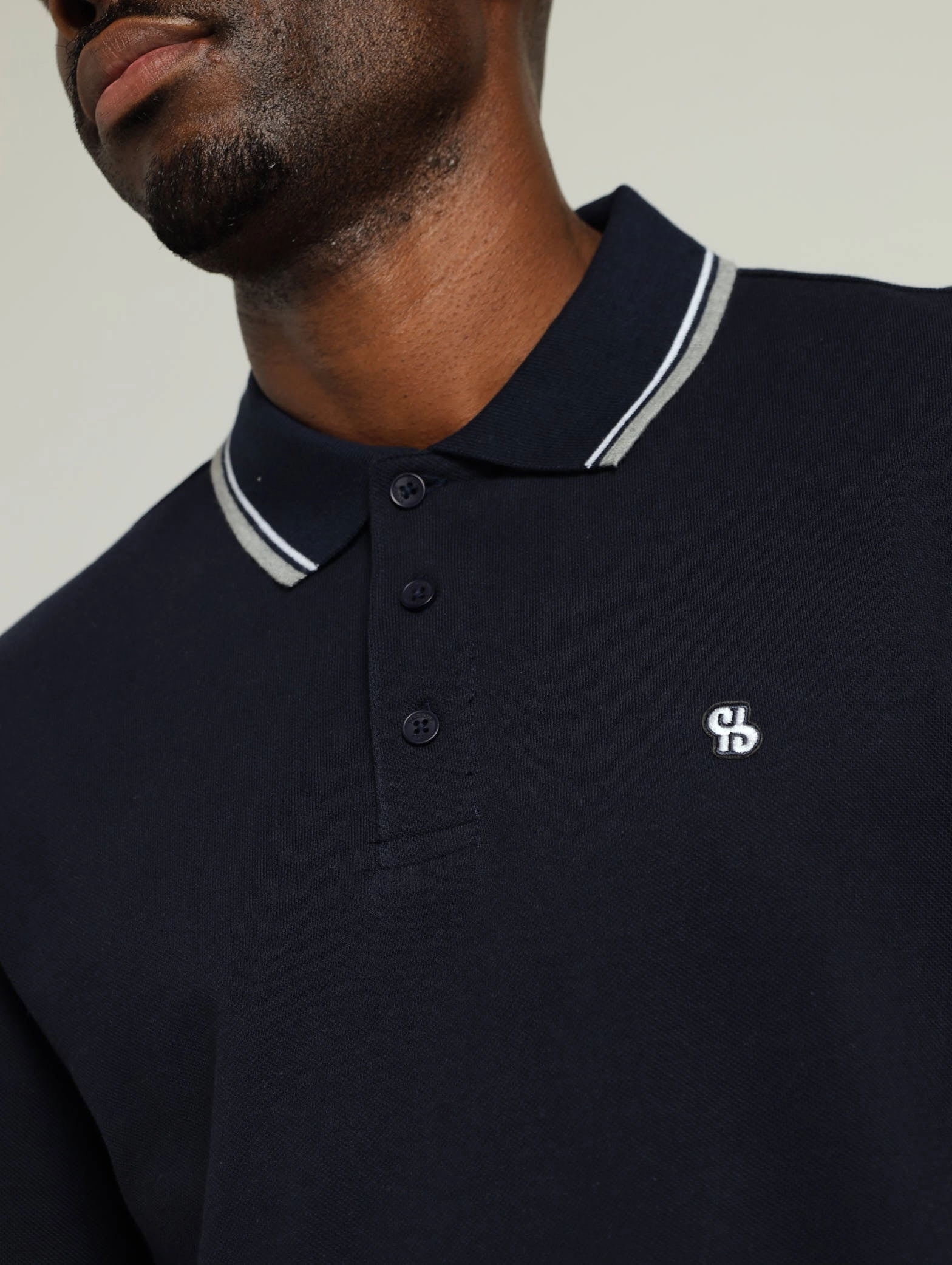 New Tipped Golfer - Navy Raw Edge Hem Flexible Fit