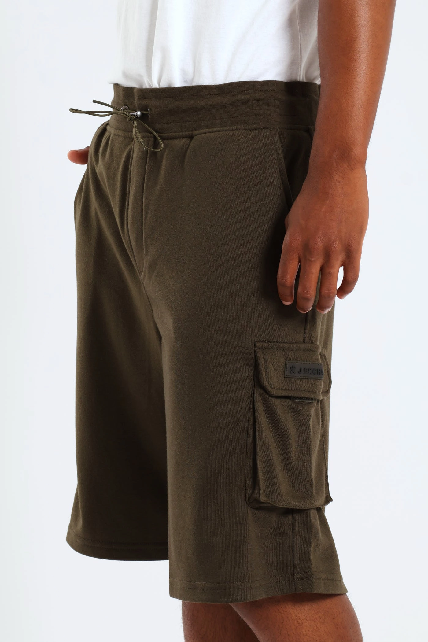 No Frills Fit Cargo Fleece Short - Olive petite size Clean Aesthetic