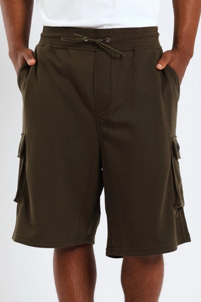Dynamic Performance No Frills Fit Cargo Fleece Short - Olive