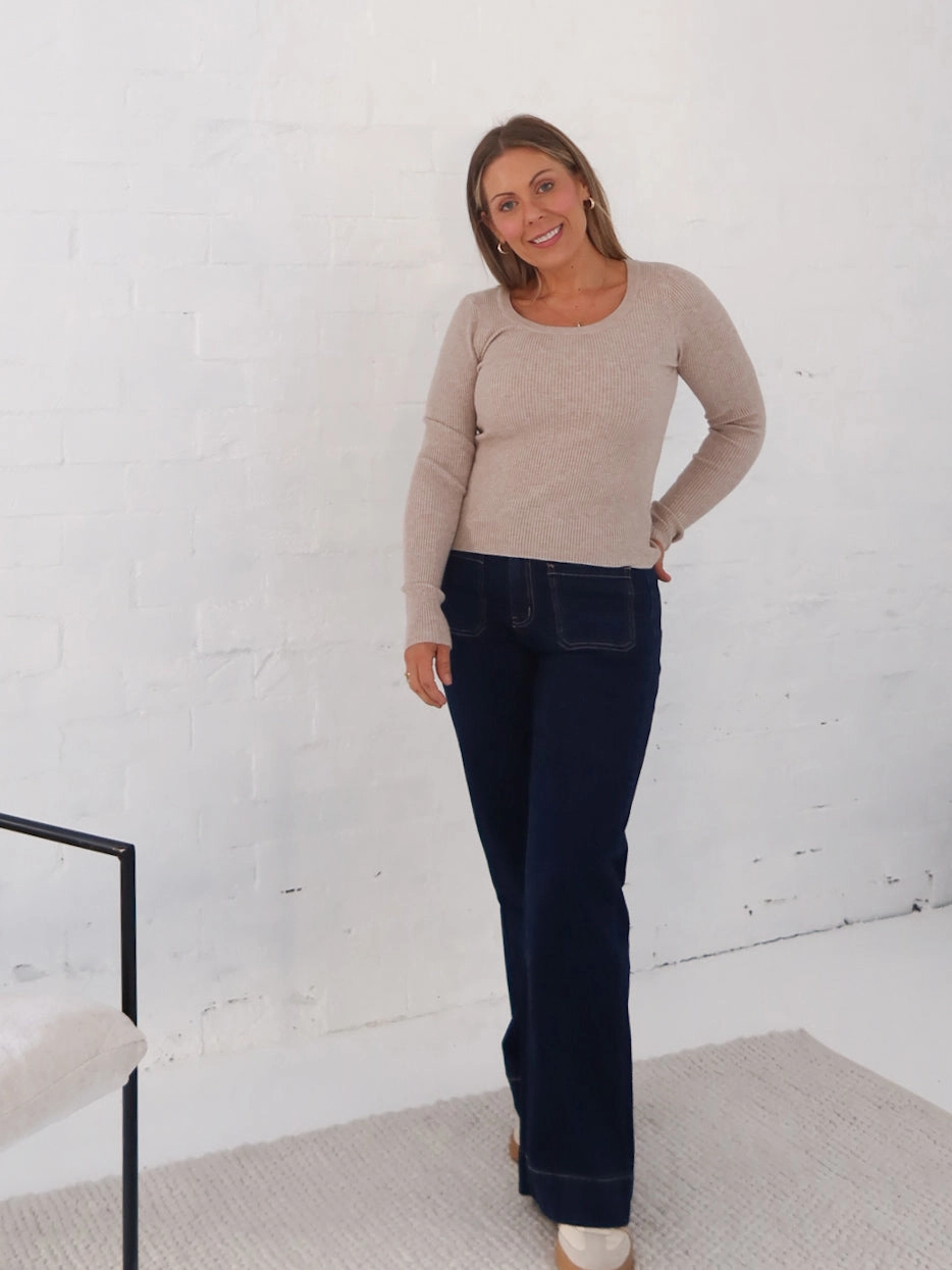 Selma Knit Top - Stone Painting