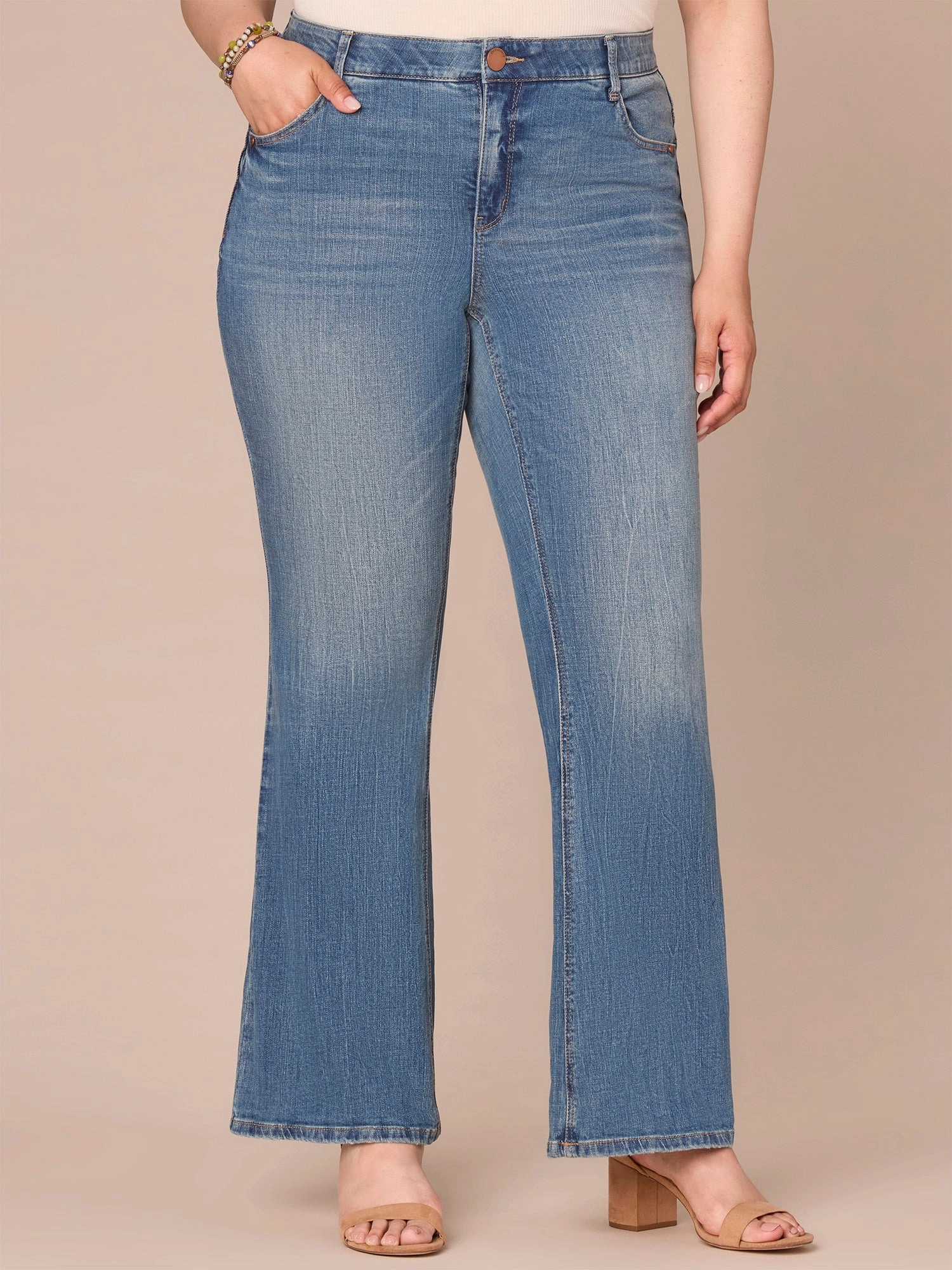 Tailored Fit "Ab"solution High Rise Out There Flare Plus Size Jeans