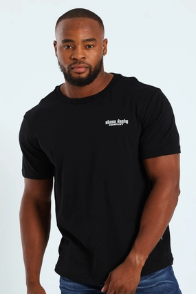 Stone Denim Skull Front & Back Tee - Black MoistureWickingFabric Elderly Comfort