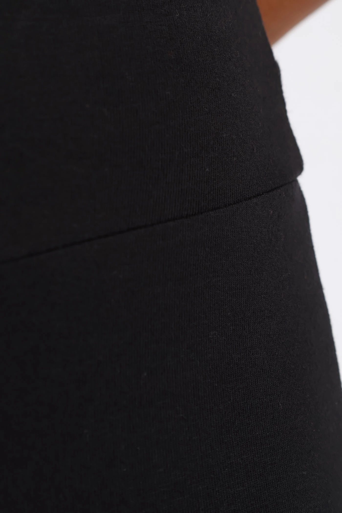 Wide Waistband Crop Legging - Black Mesh Comfort Stretchable Design