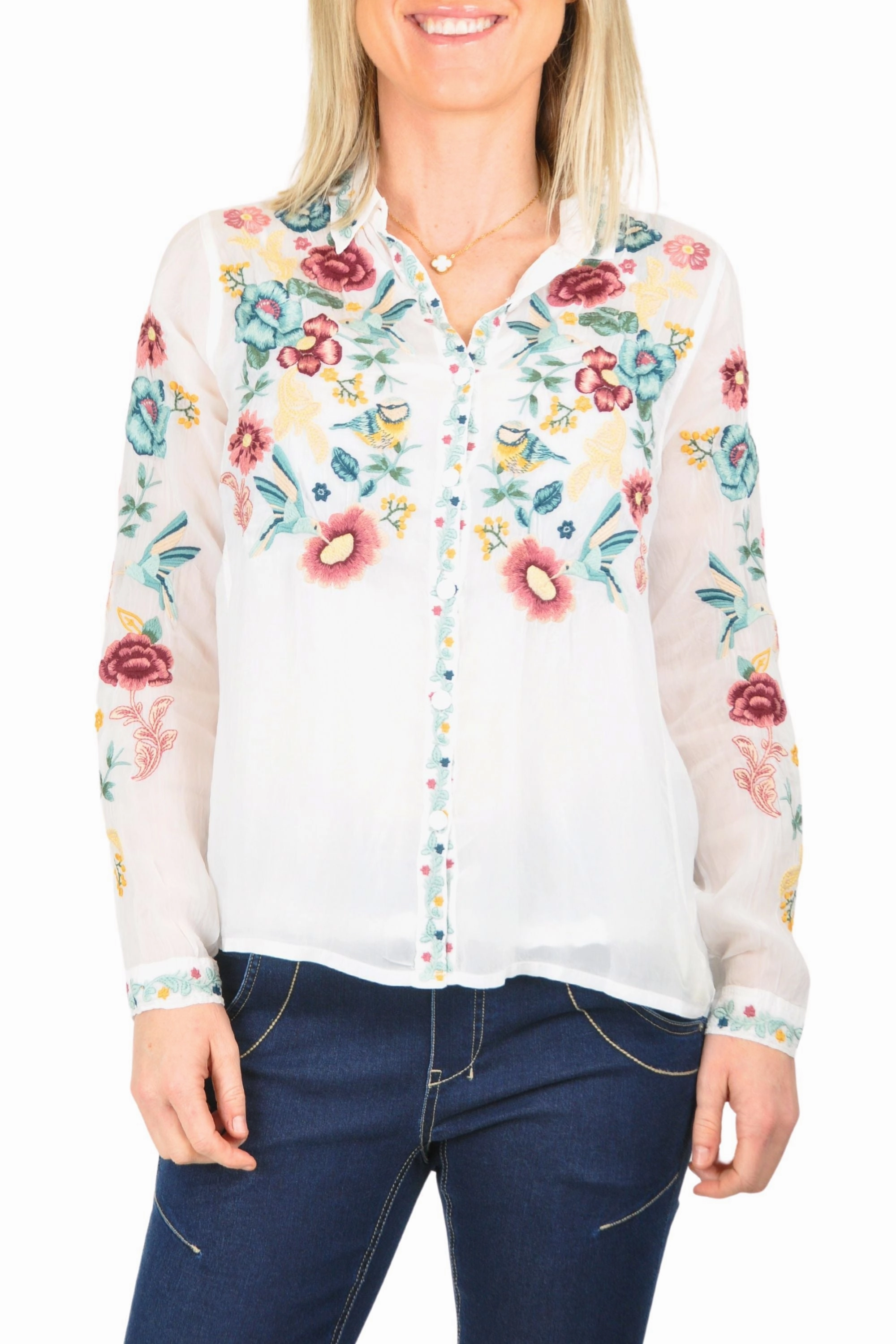 Full Zip Closure TIFFANY BLOUSE - C15924-6