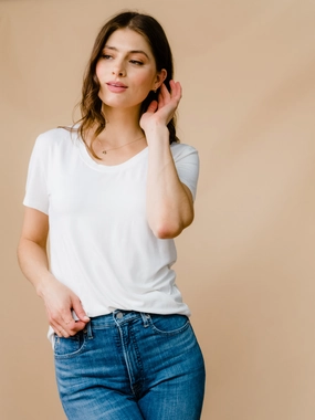 Mae Drapey Tee - White SnagProof