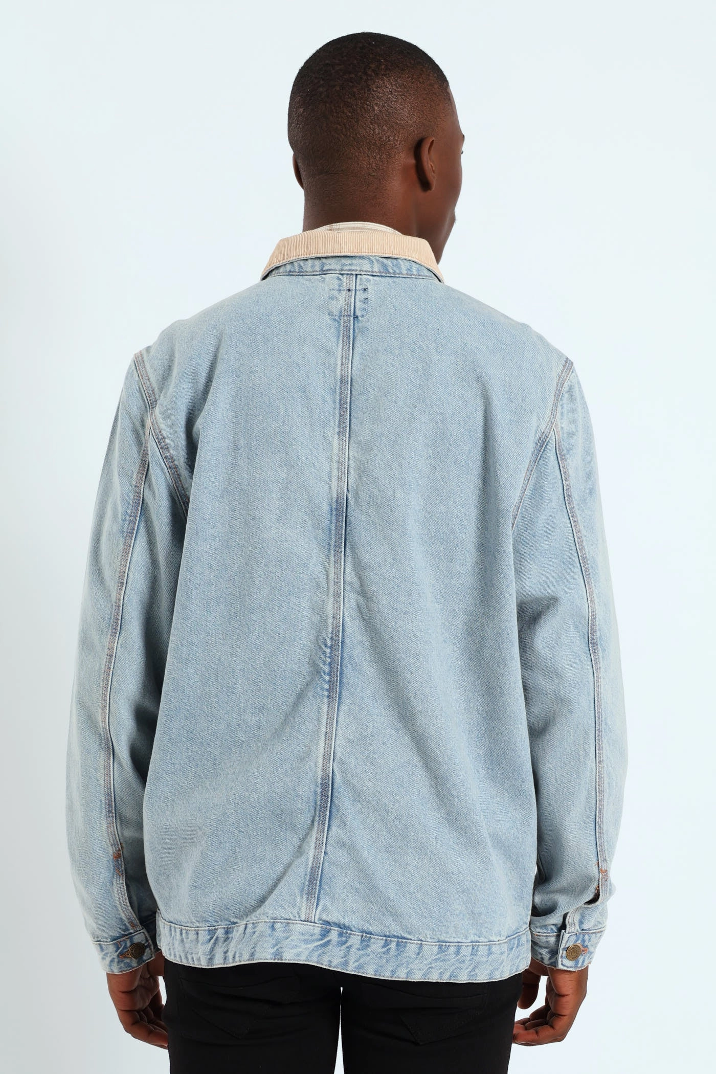 Eco Friendly Dye Process Denim Worker Jacket - Blue