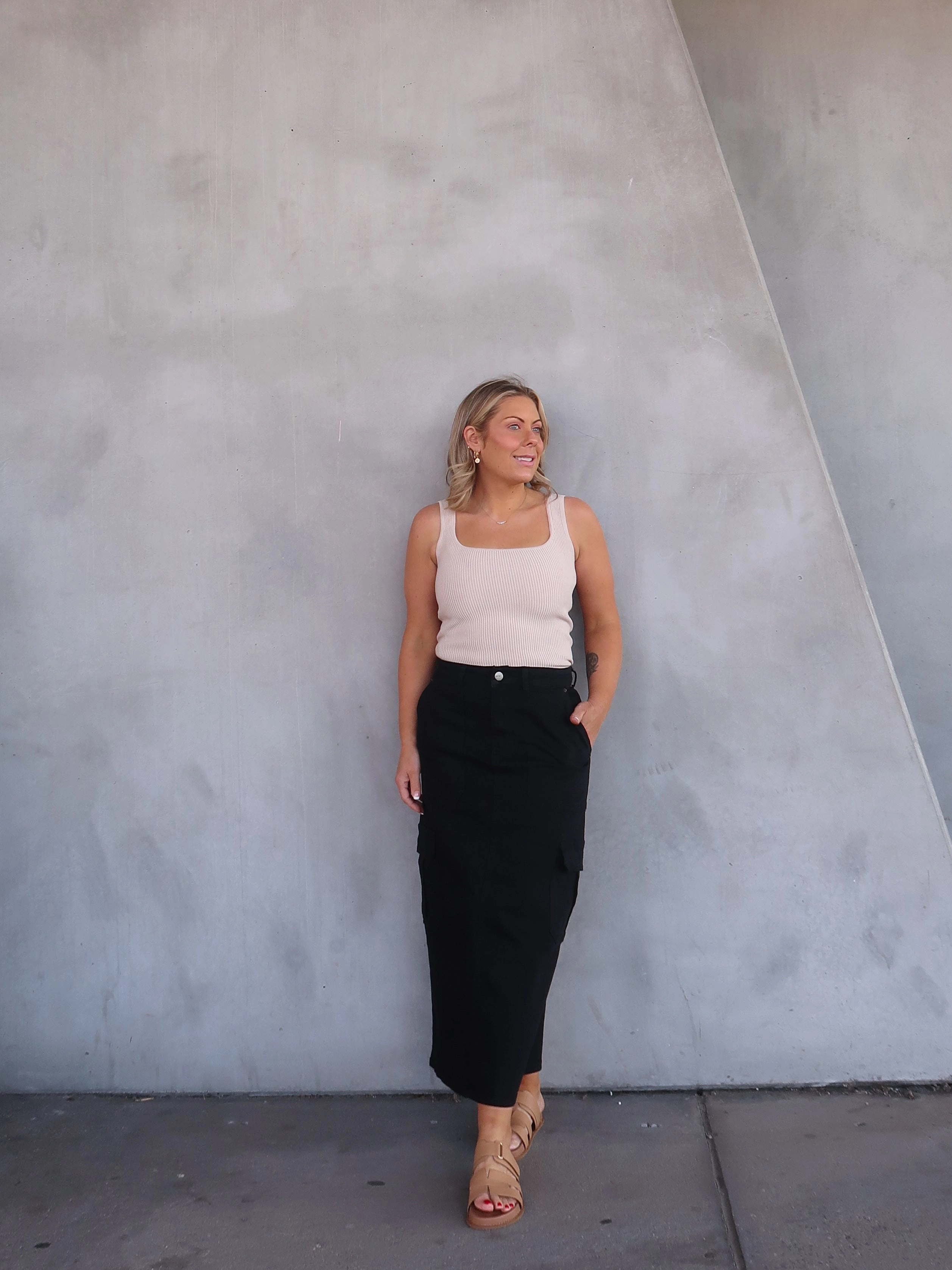 Bold Look Nova Denim Cargo Skirt