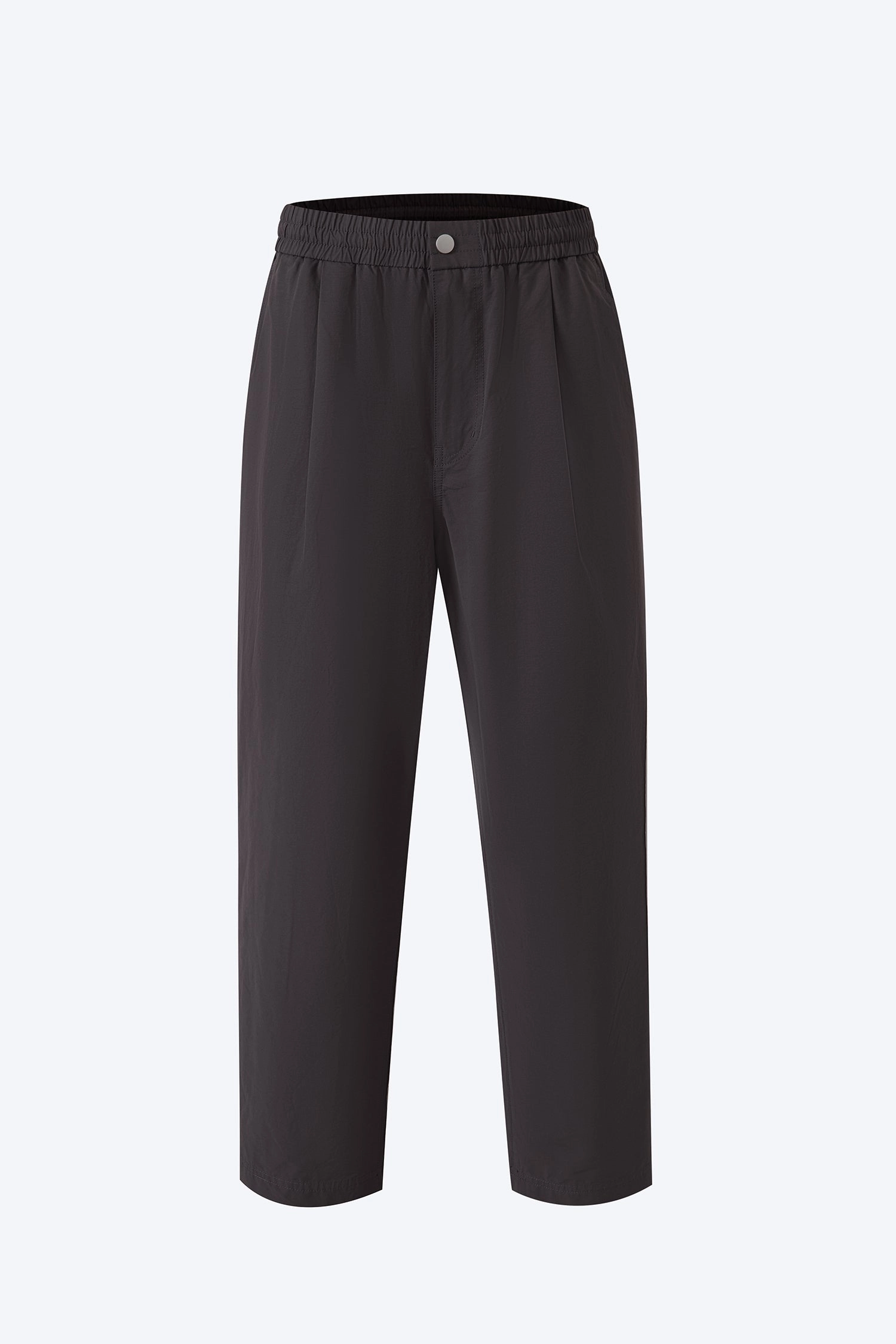 Minimal Look Nylon Cotton Drawstring Pants - Charcoal