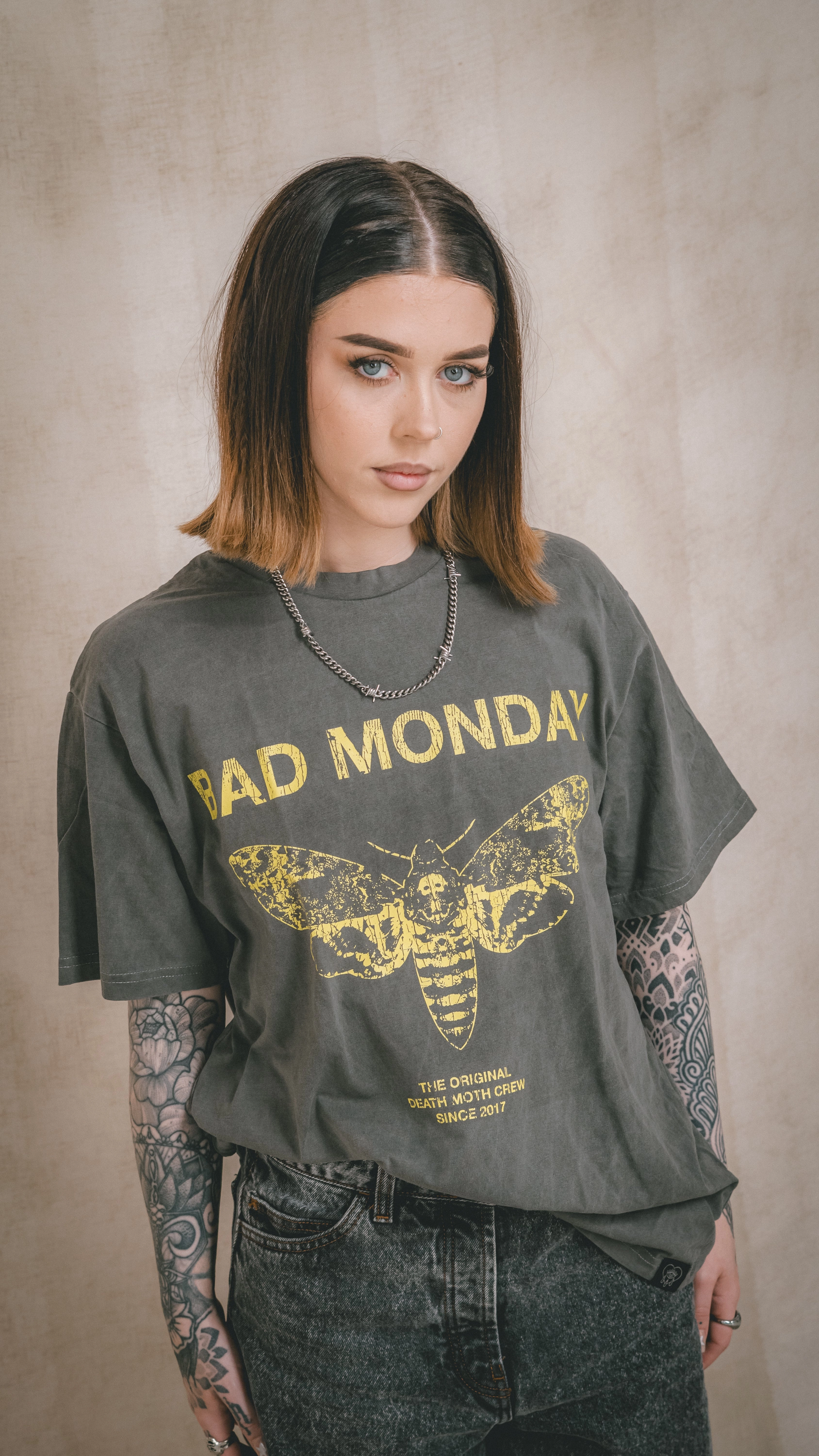 Reinforced Elbow Patches Sporty Style ODMC Tee / Front Print Yellow