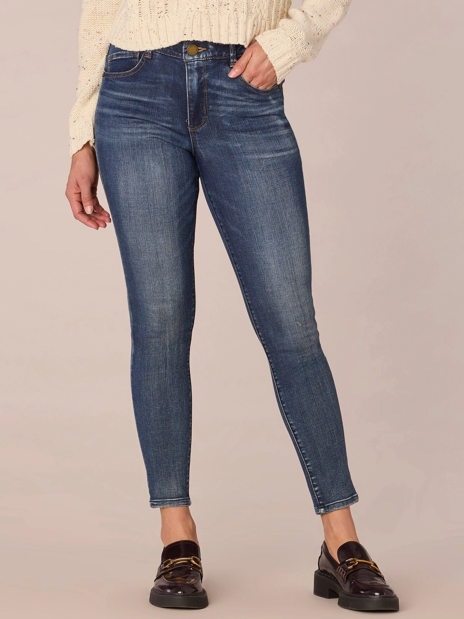 "Ab"solution High Rise Ankle Length Petite Jeans Breathable Denim Affordable Beach Day