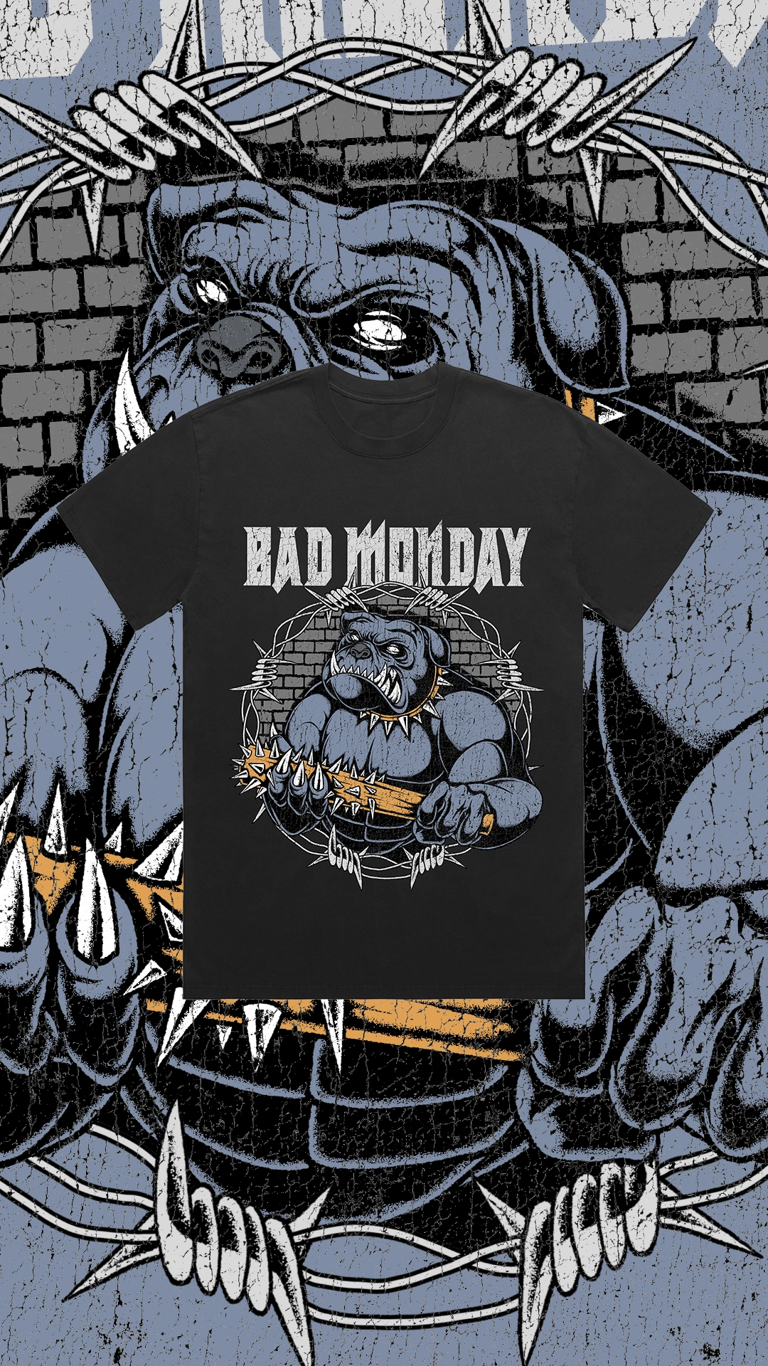 Bulldog Bat Tee / Front Print Odor Resistant Fabric