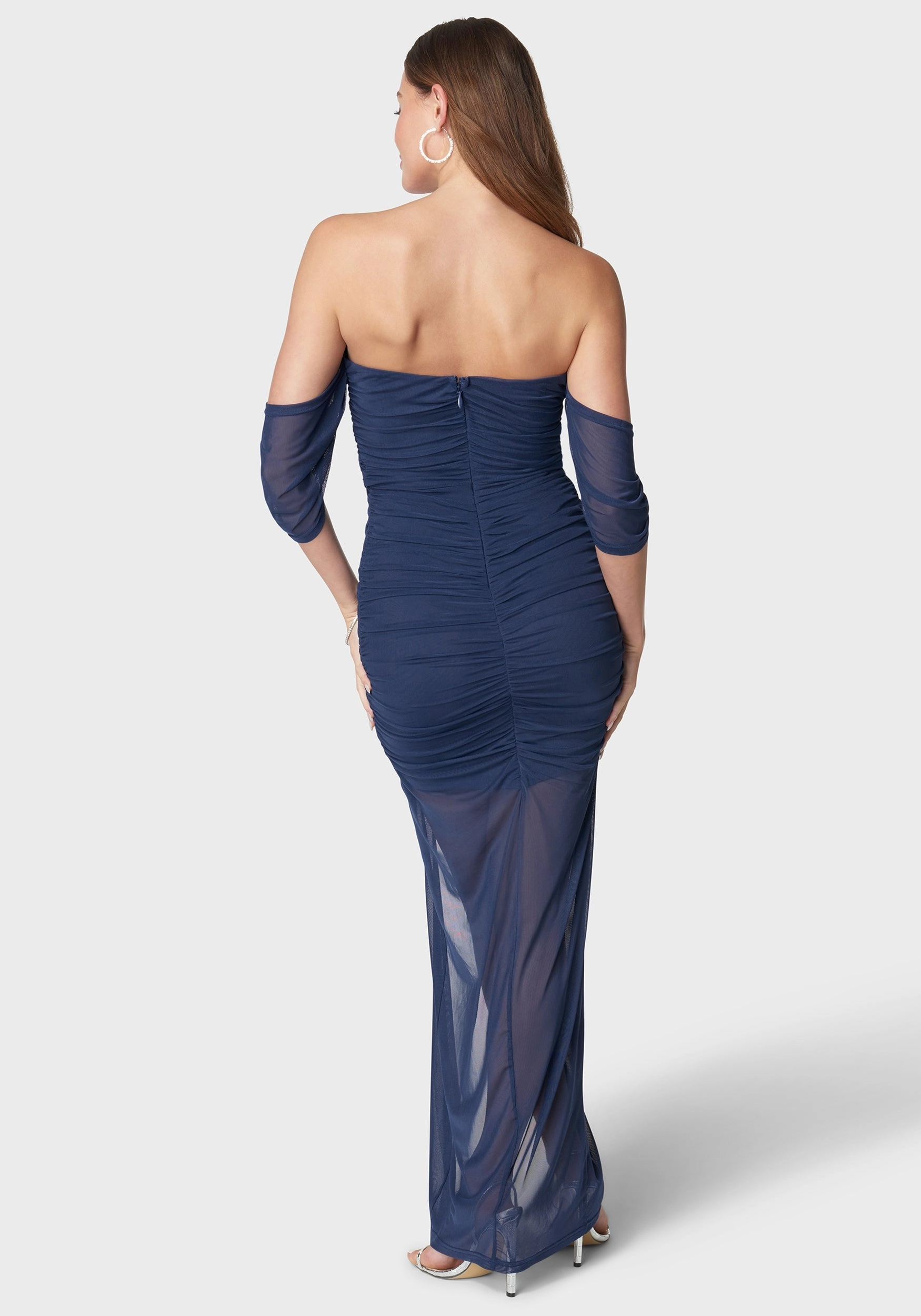 Fashionable Fit Off Shoulder Mesh Dress