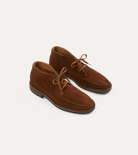 Crosby Moc-Toe Chukka Boot Light Brown Roughout Suede with Rubber Sole Control Edge Fast Entry