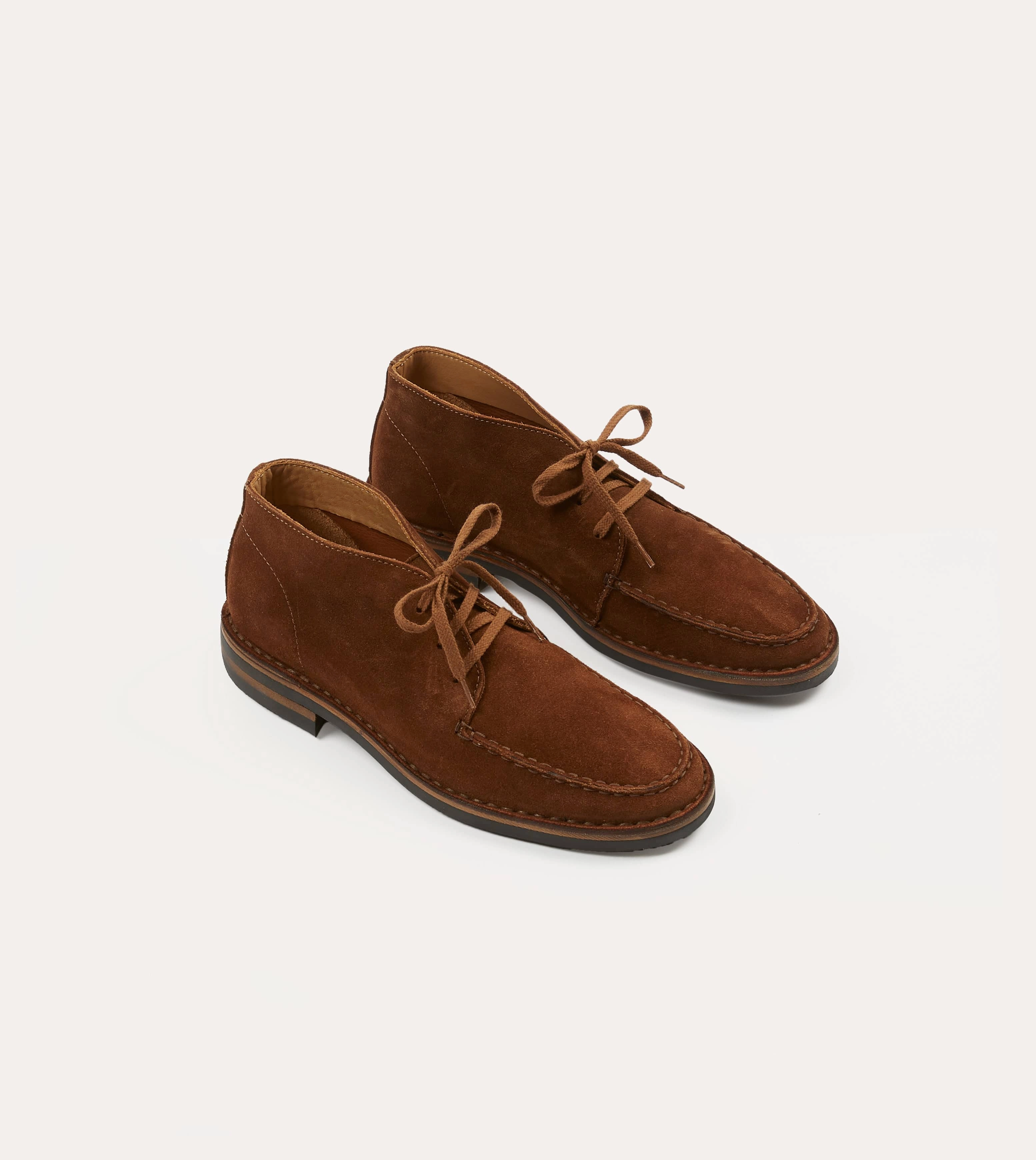 Crosby Moc-Toe Chukka Boot Light Brown Roughout Suede with Rubber Sole Control Edge Fast Entry