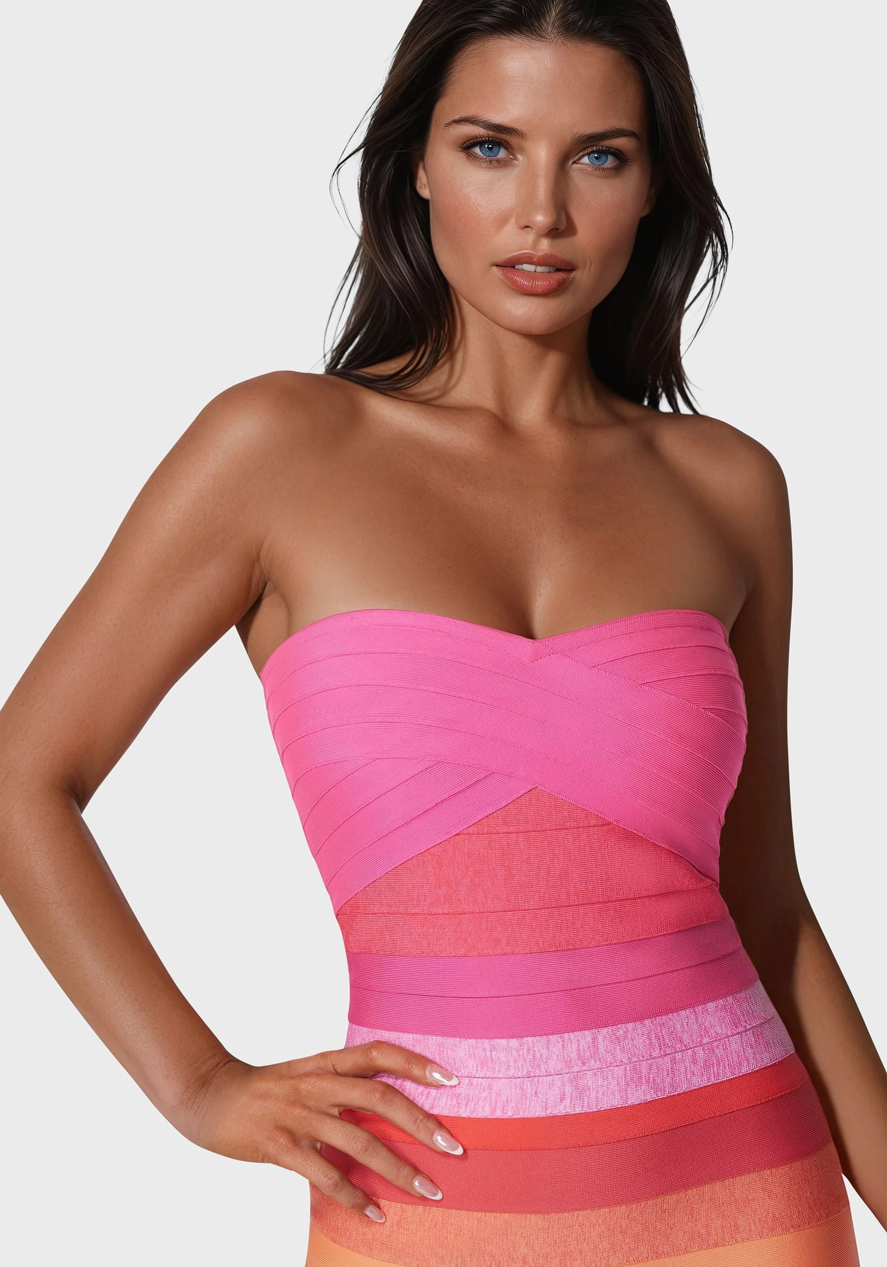 Ombre Bandage Strapless Soft and Light