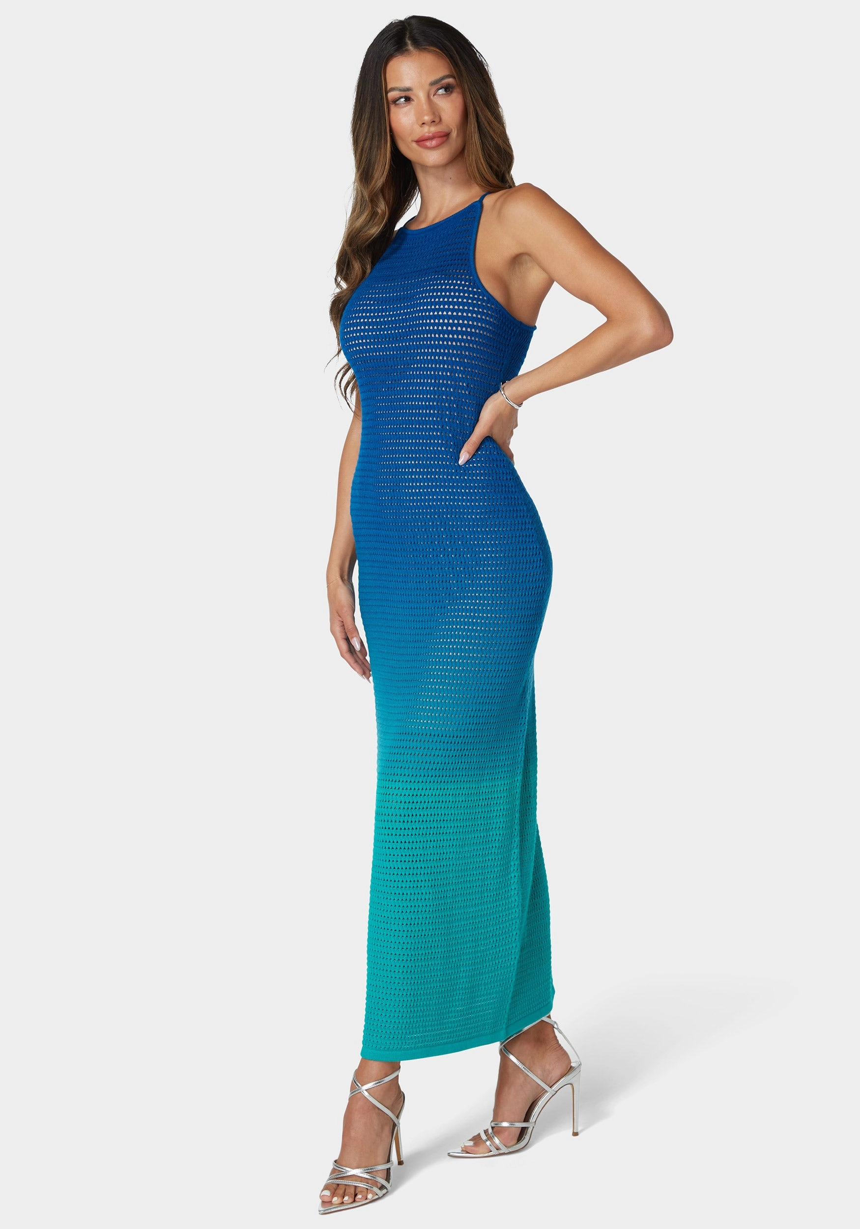Minimalist feel Formal Choice Ombre Crochet Slip Maxi Dress