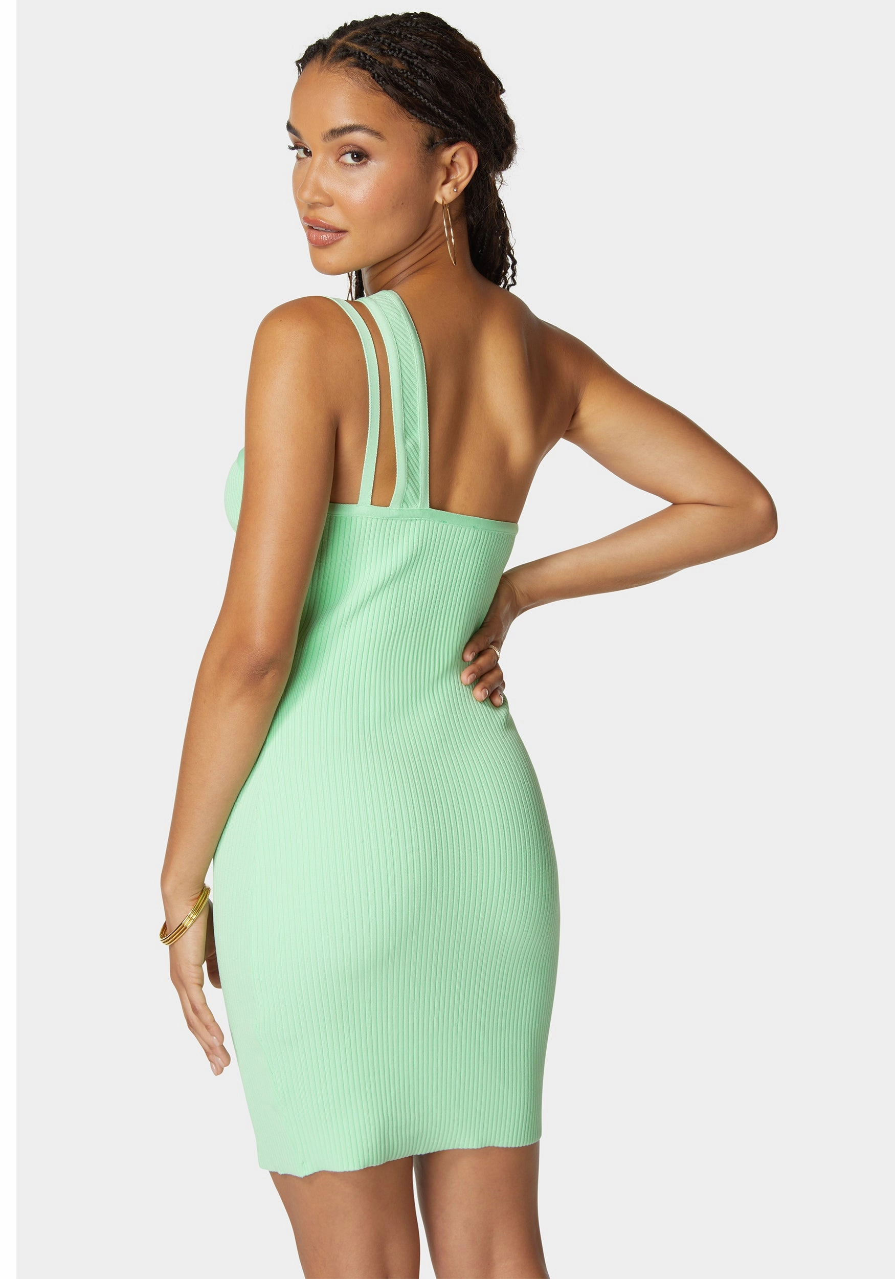 One Shoulder Bandage Dress Sleek Flow