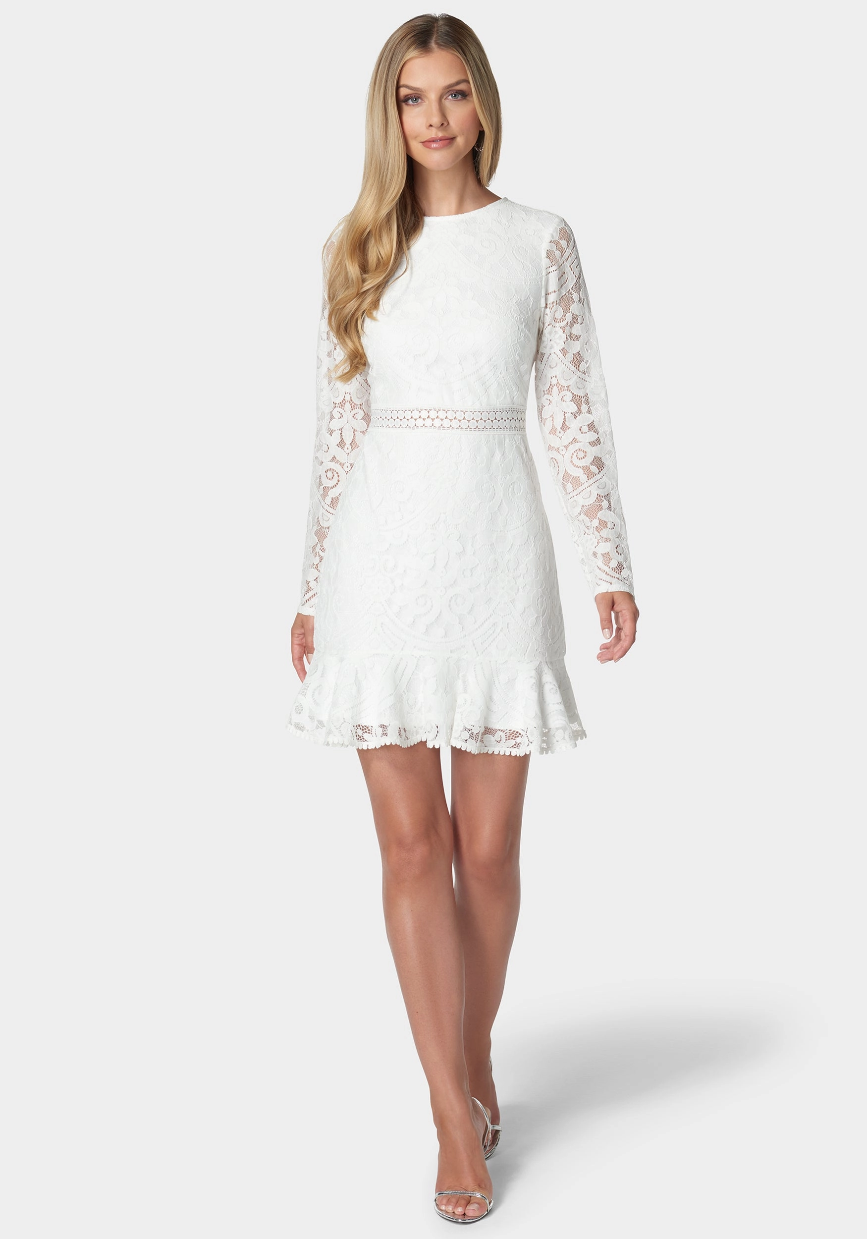 Open Back Lace Mini Dress Sharp Look