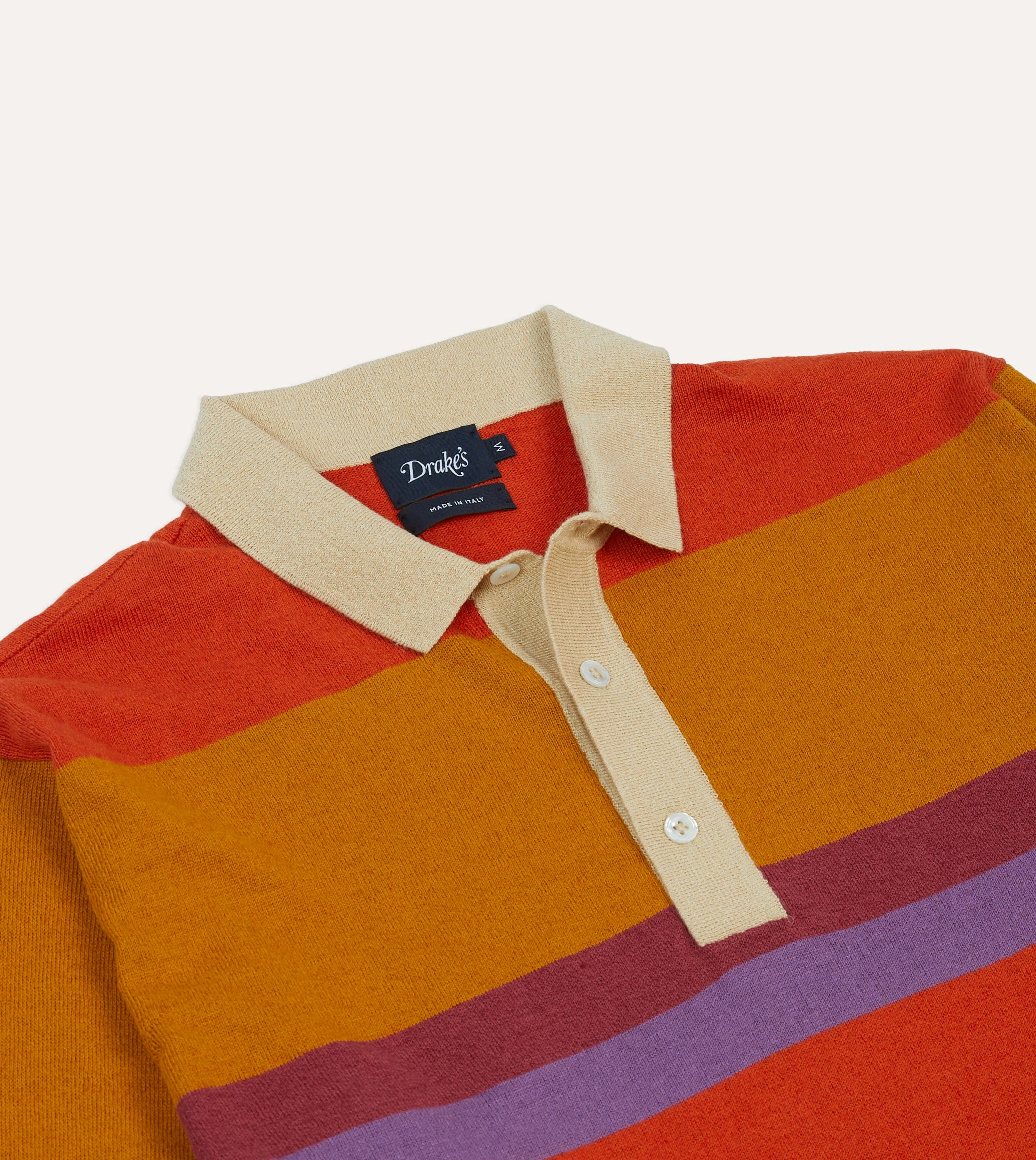 Orange, Brown and Purple Linen Cotton Knitted Rugby Shirt Unmatched comfort stain resistant coating