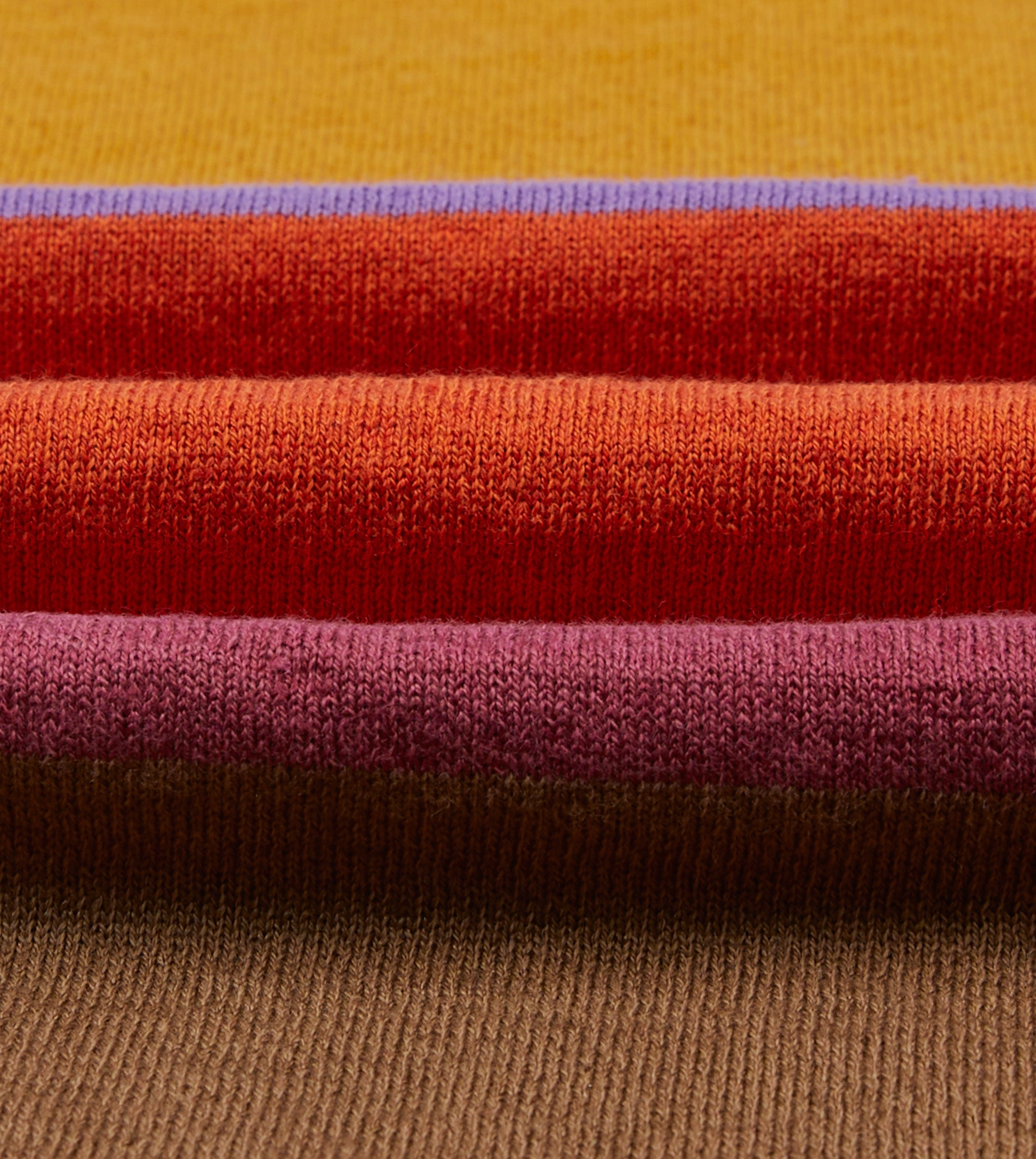 Timeless elegance Orange, Brown and Purple Linen Cotton Knitted Rugby Shirt