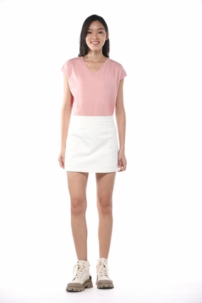 Cotton Patch Pocket Skirt Double Stitched