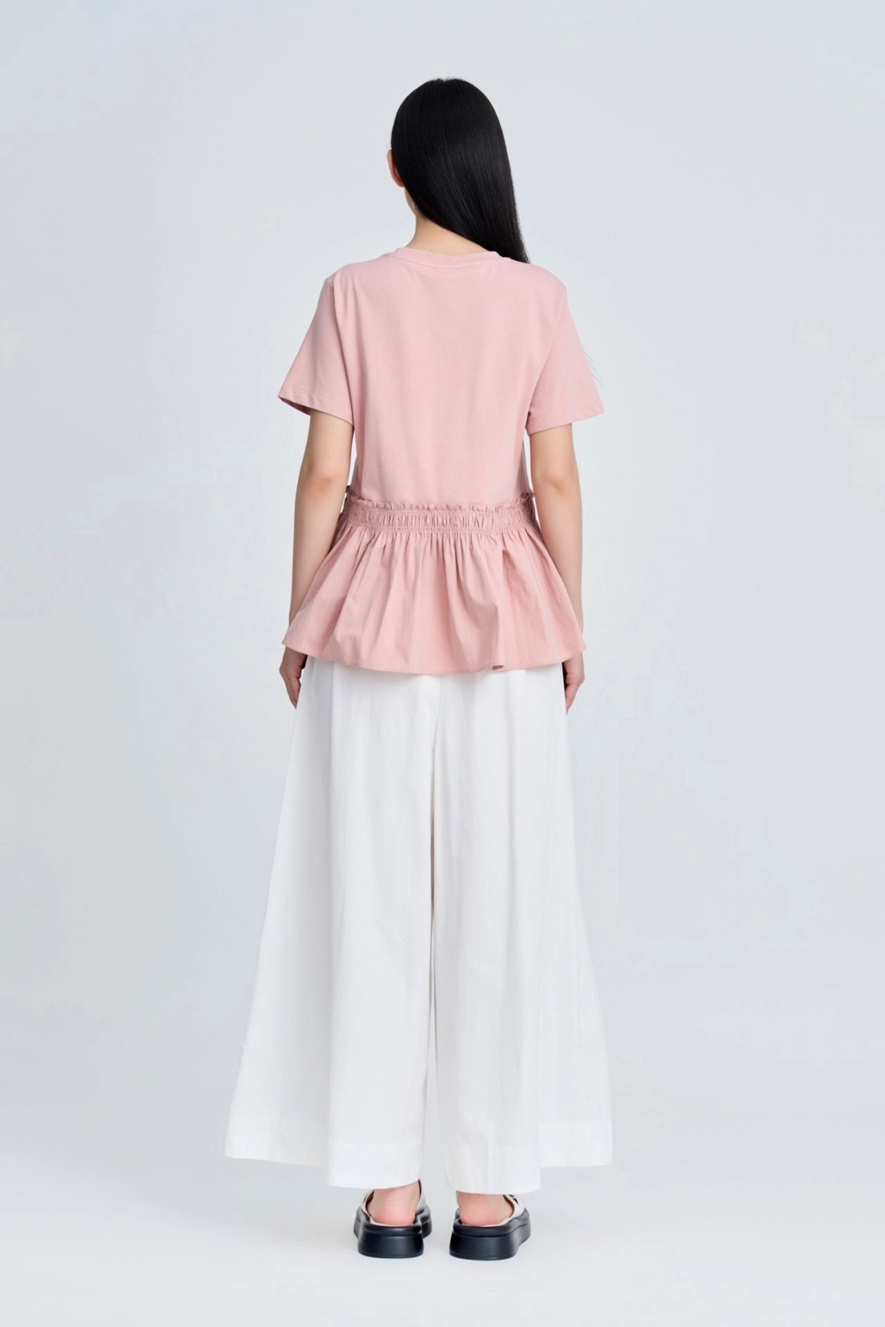 Ruffle Hem Tee [AT] Daily Trend Zip Up