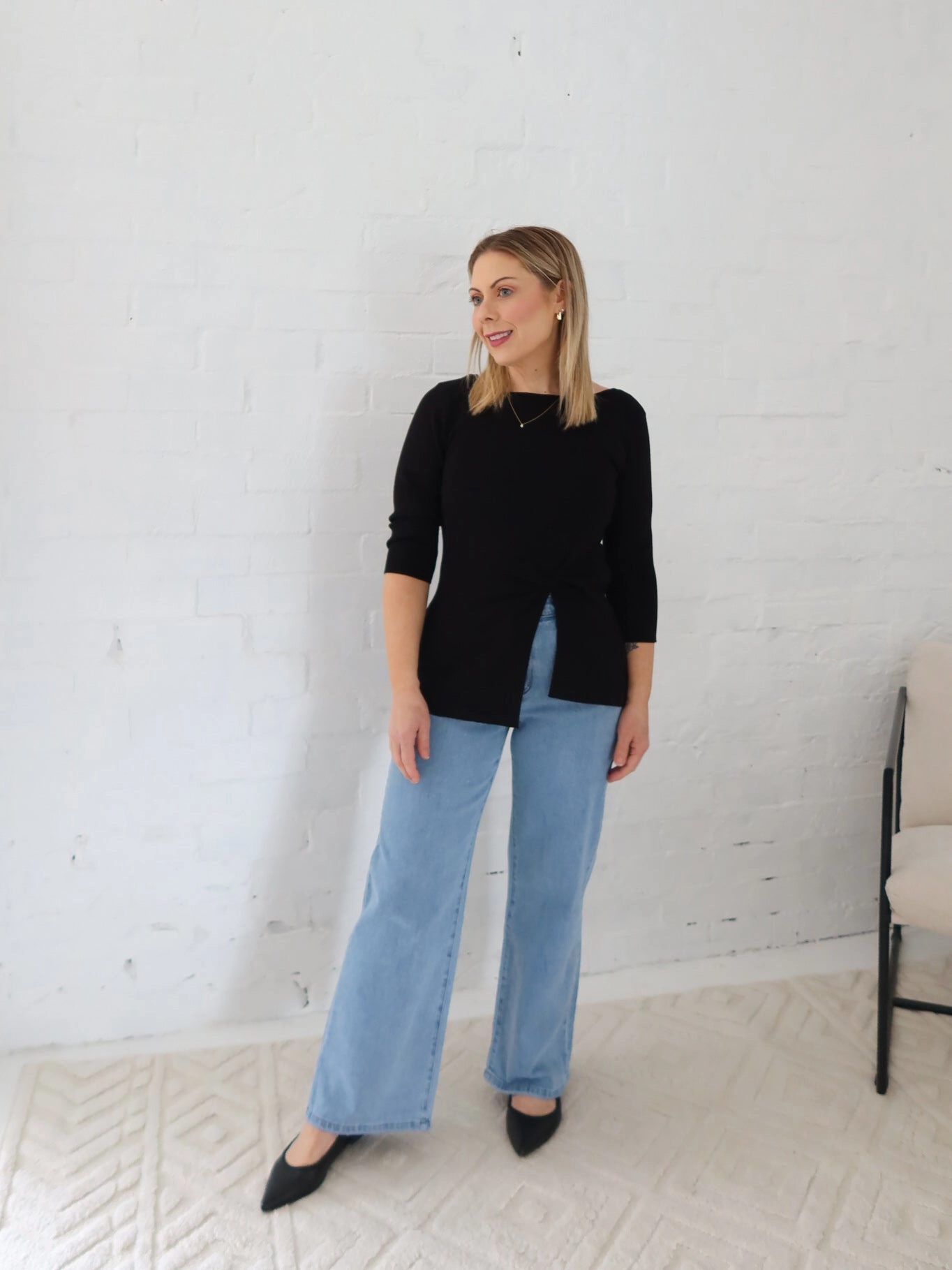 Ailani Knit Top - Black Dark Shade Socks