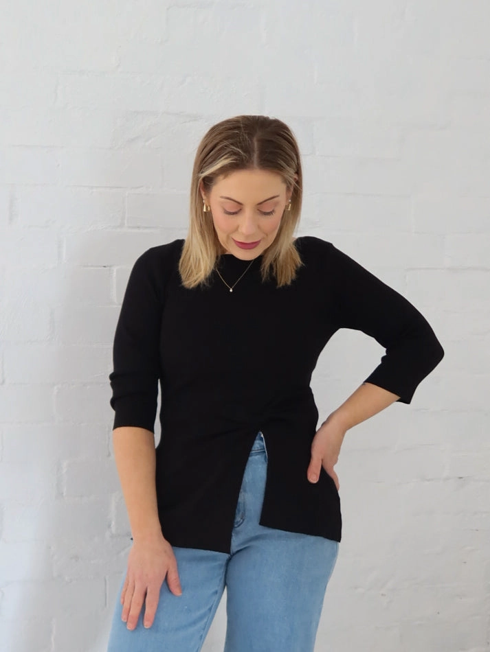 Ailani Knit Top - Black street
