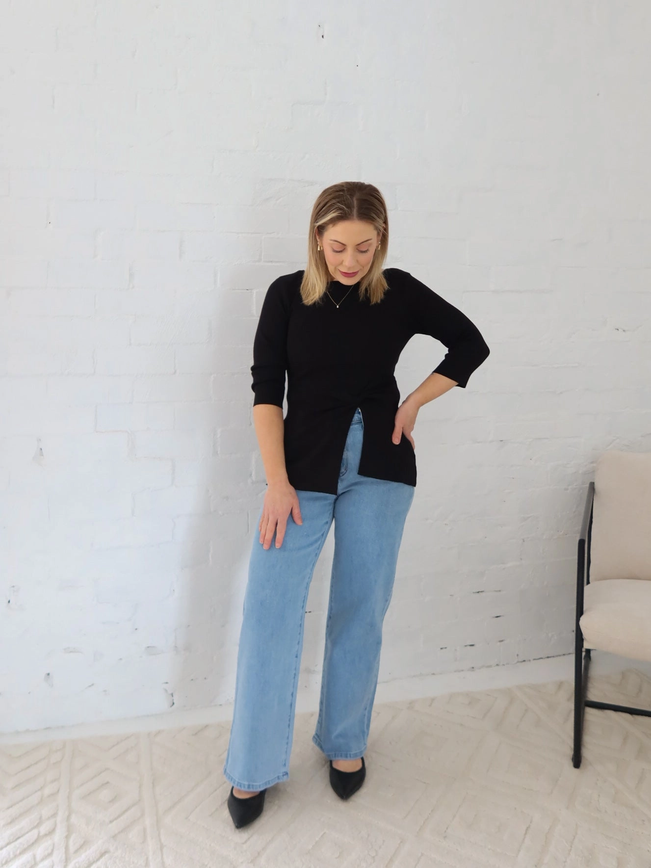 Ailani Knit Top - Black Autumn