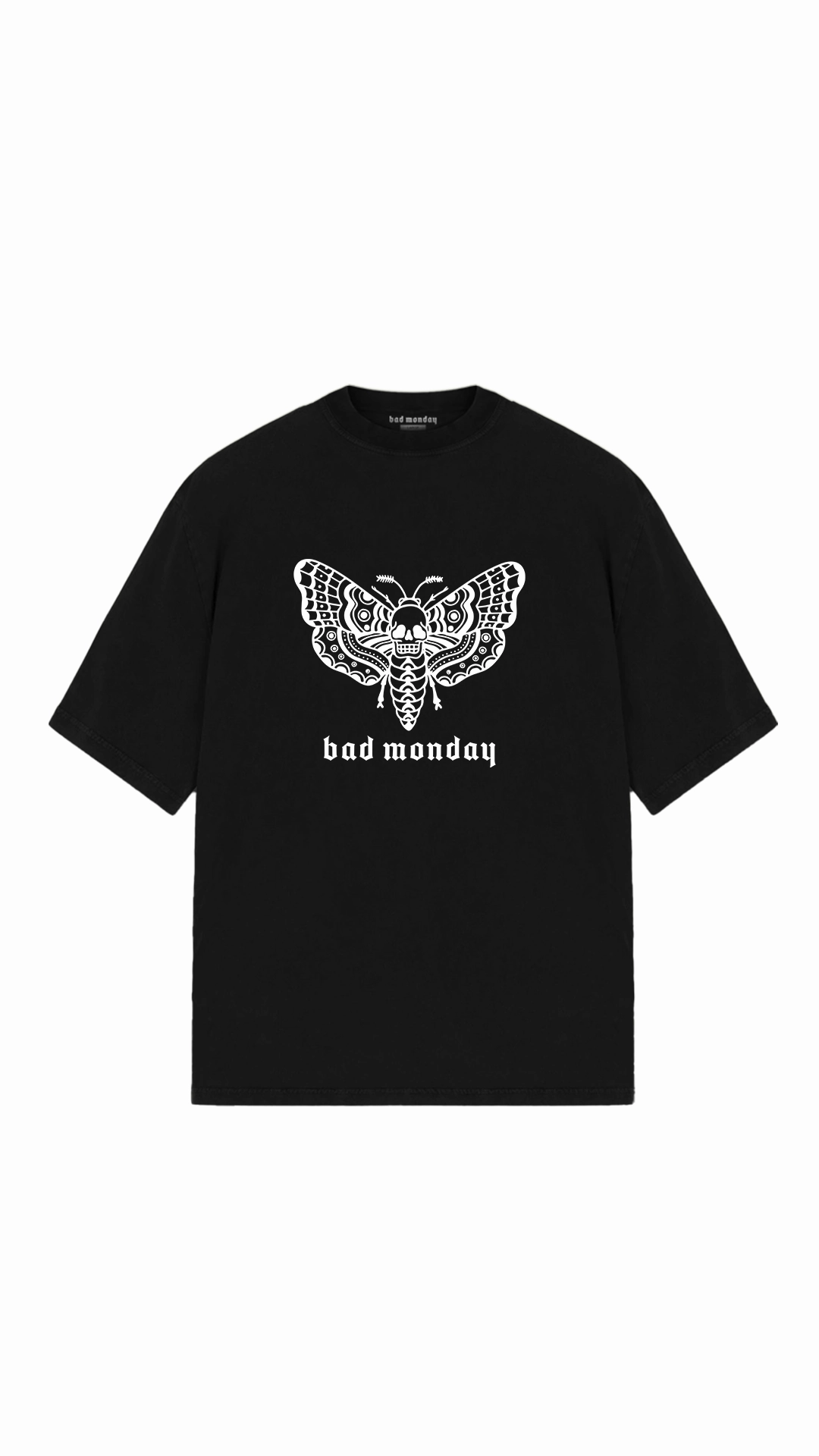 MultipanelLayout NonFadeFinish Oversized Death Moth Logo Tee - Front Print