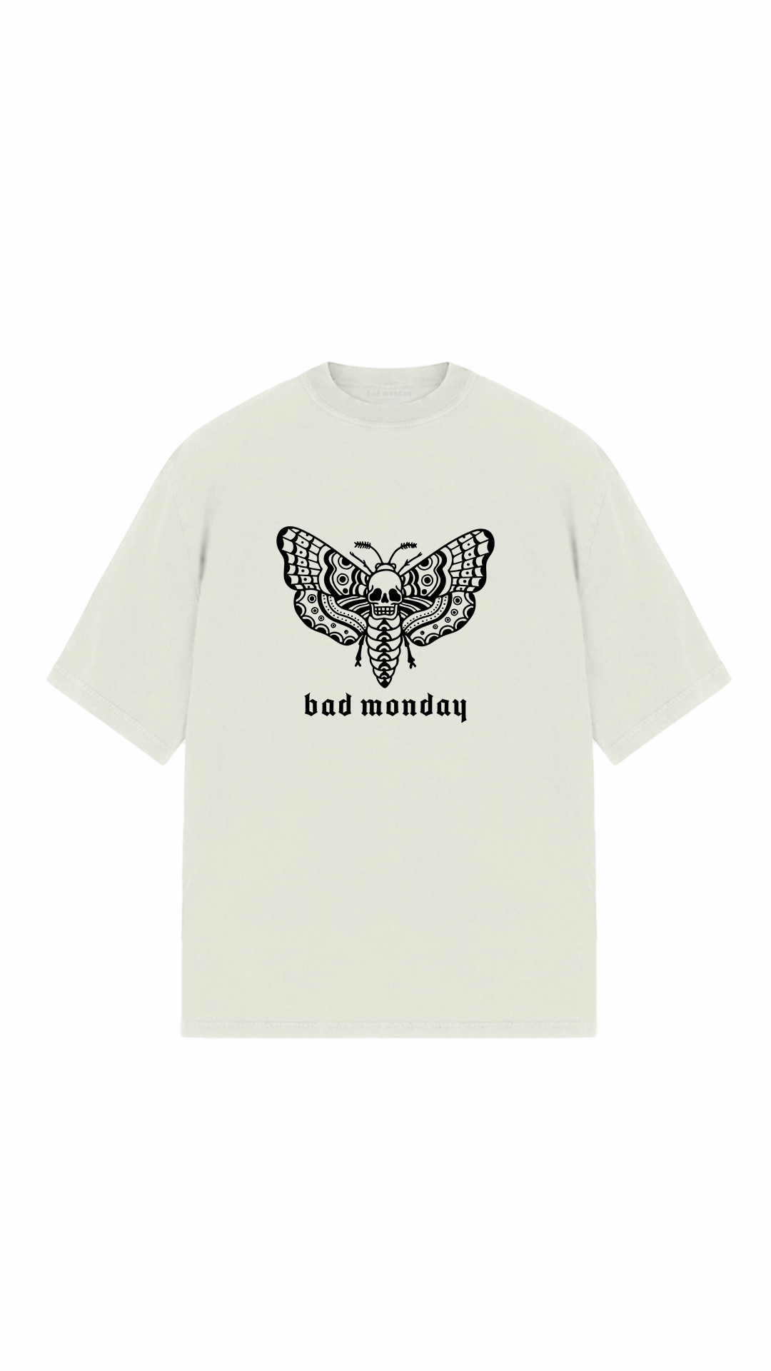 Oversized Death Moth Logo Tee - Front Print Basic Tee