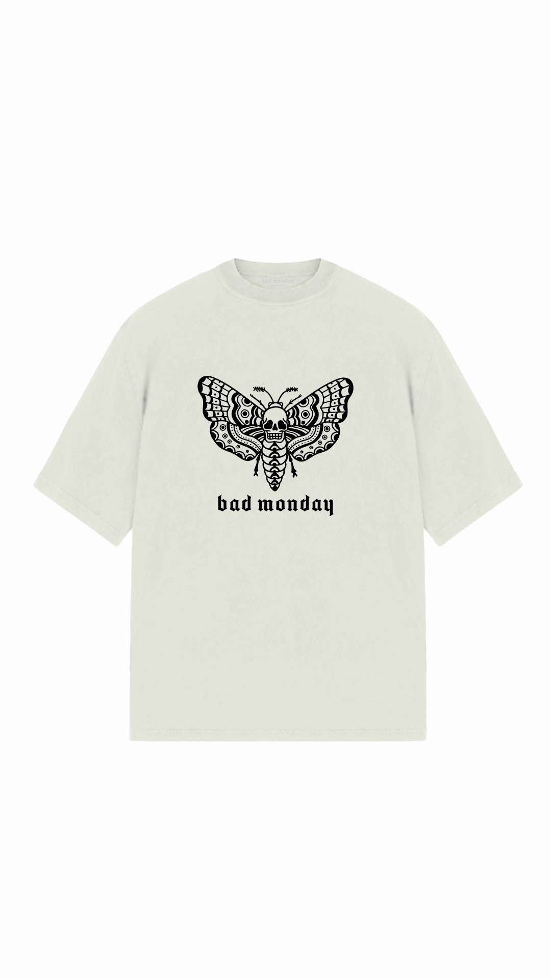 Oversized Death Moth Logo Tee - Front Print Stylish Jacket standard fit
